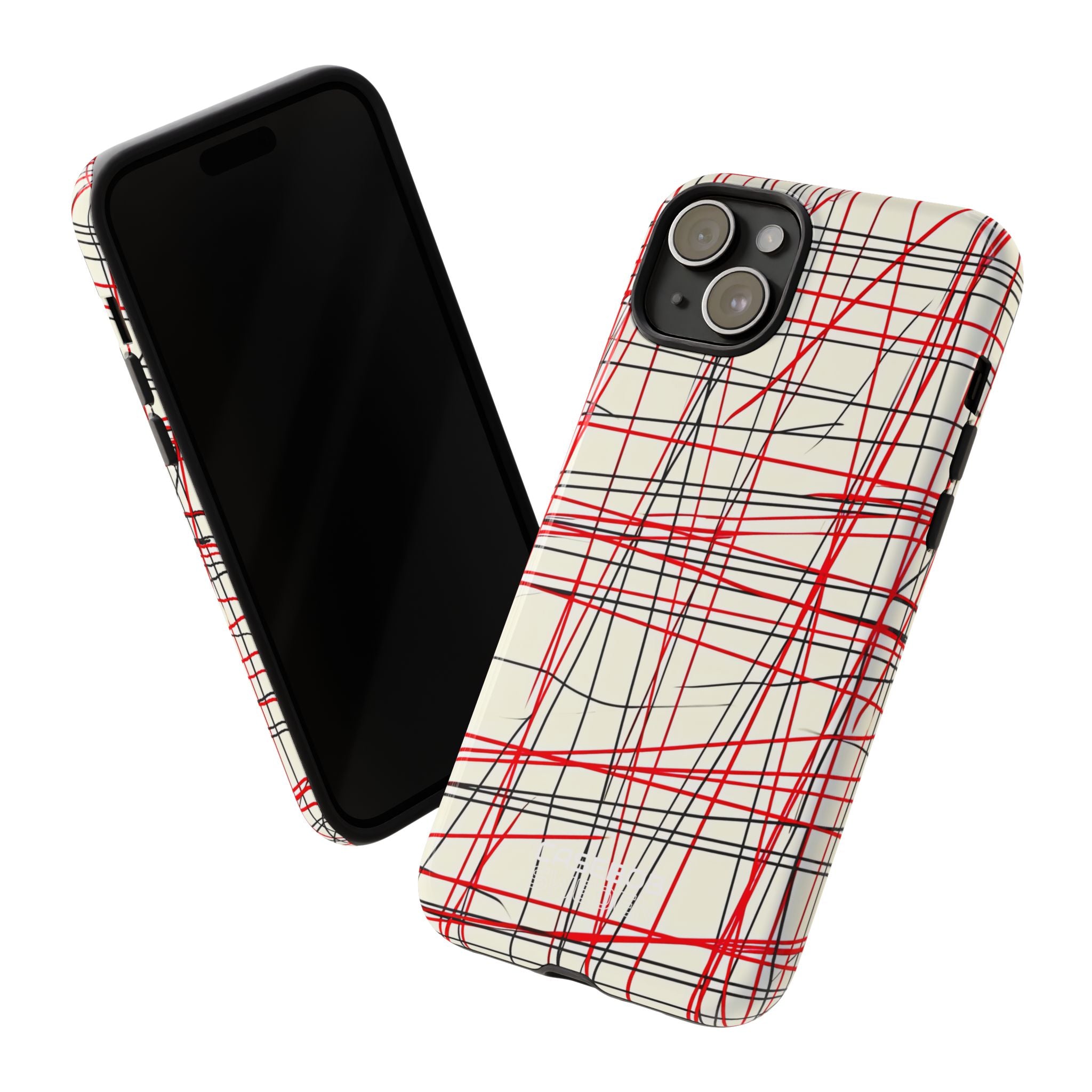 Crimson Wire Tangle iPhone 15 - Tough
