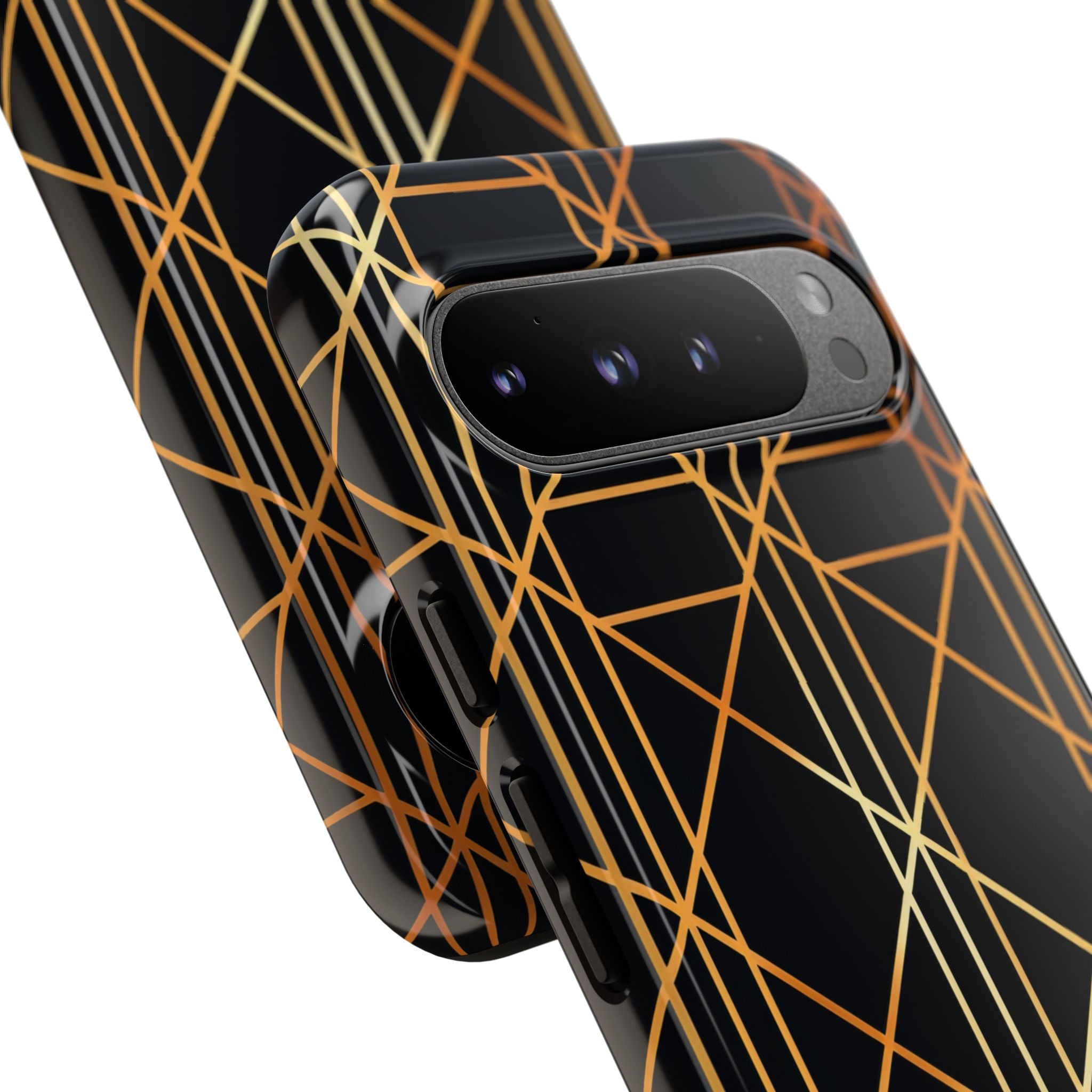 Golden Geometric Elegance Google Pixel 9 - Tough
