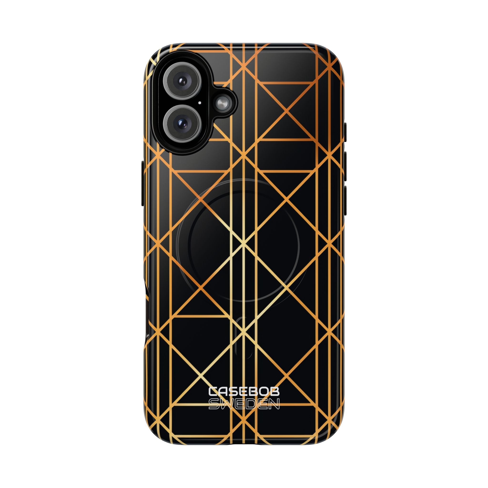 Golden Geometric Elegance iPhone 16 - Tough+