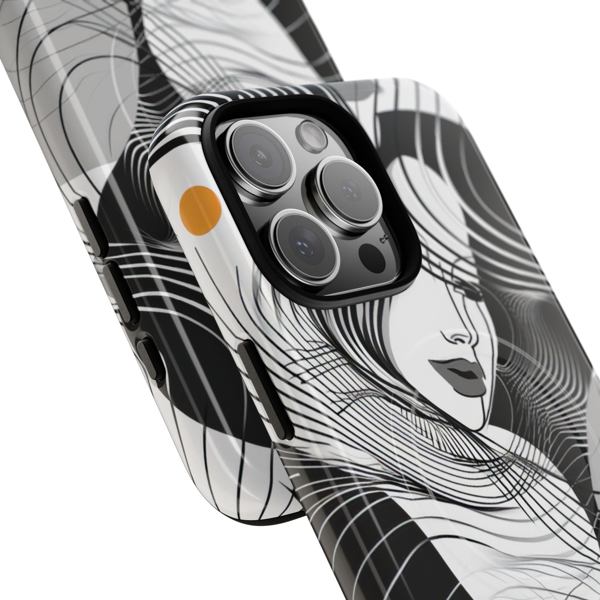 Orange Wave Motion iPhone 16 - Tough+