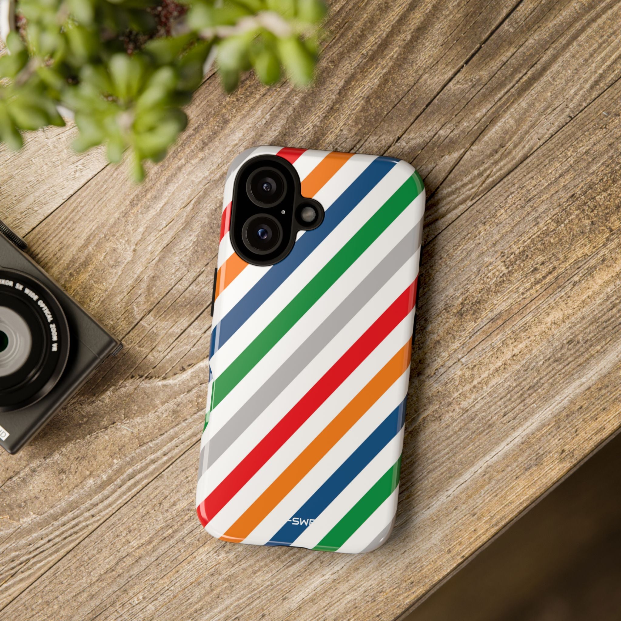 Vibrant Geometric Stripes - iPhone Case