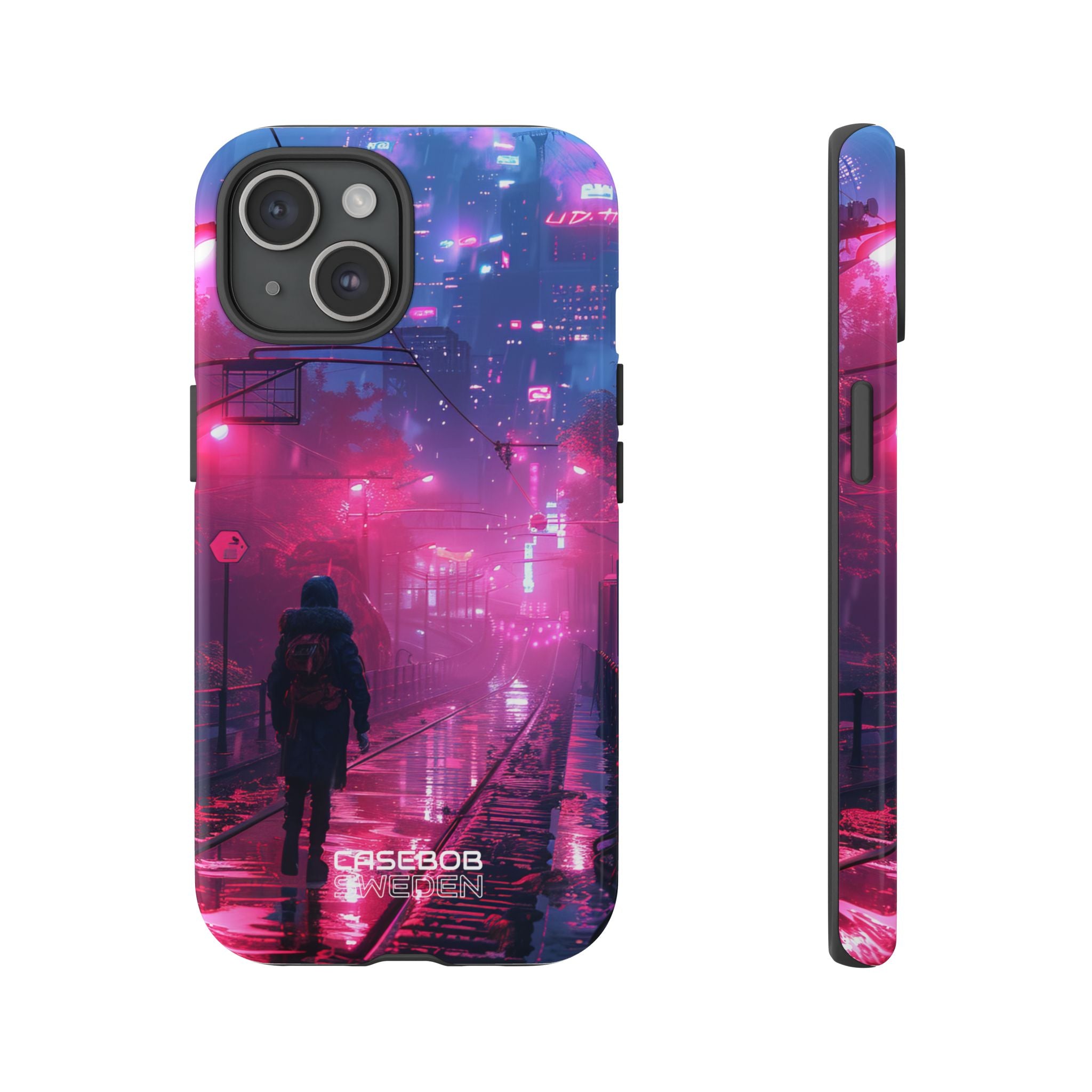 Neon Shadow City iPhone 15 - Tough