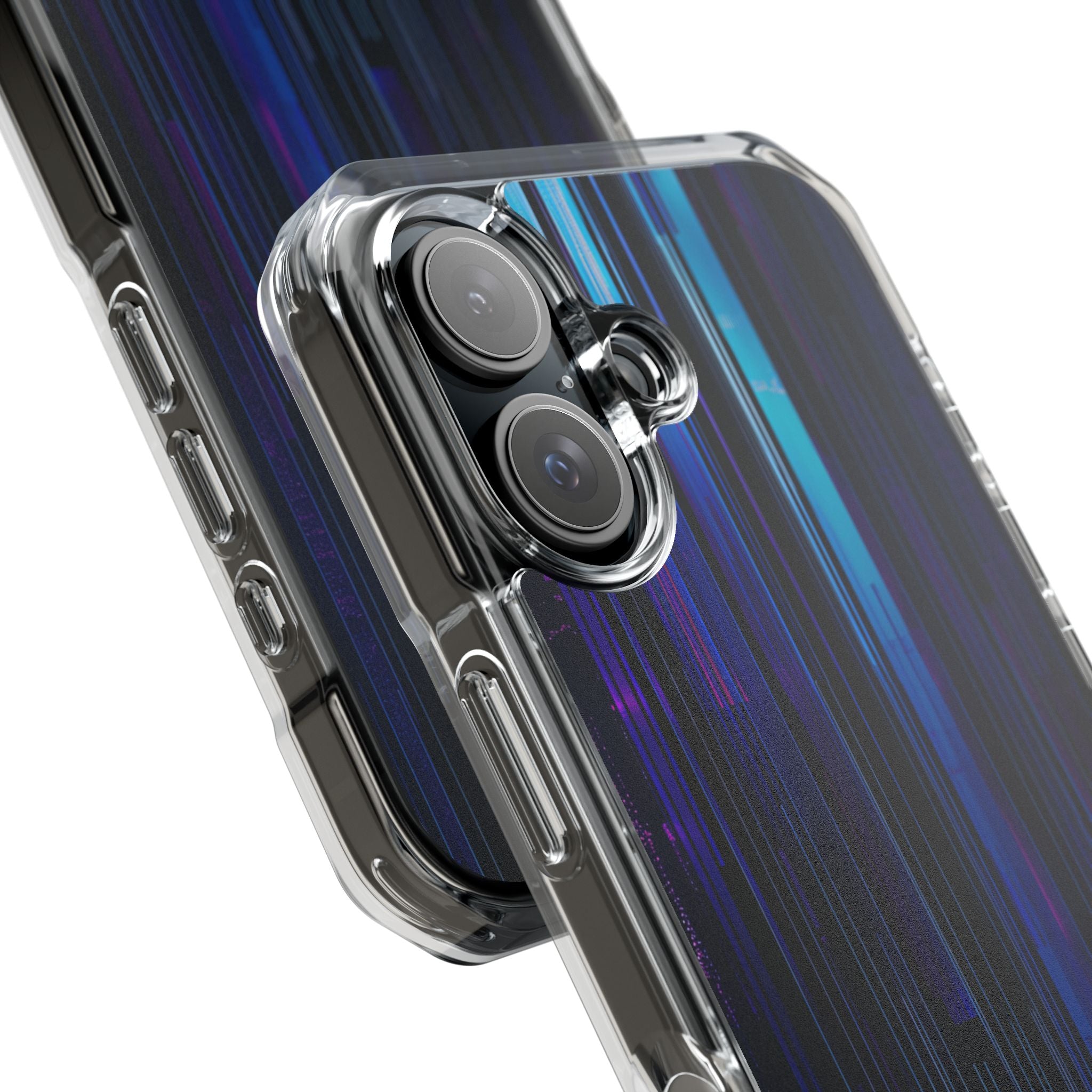 Neon Glitch Stripes iPhone 16 - Impact Clear+