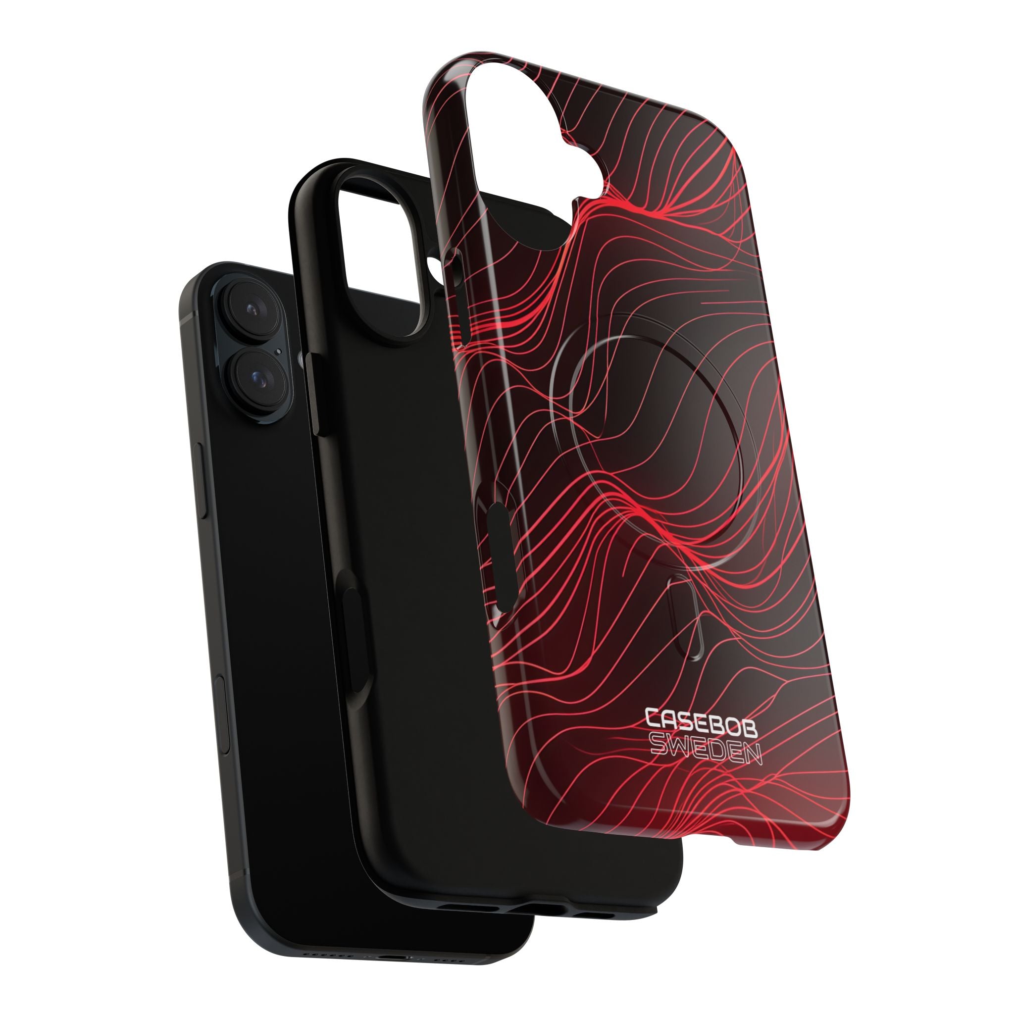 Crimson Waveform Flow iPhone 16 - Tough+