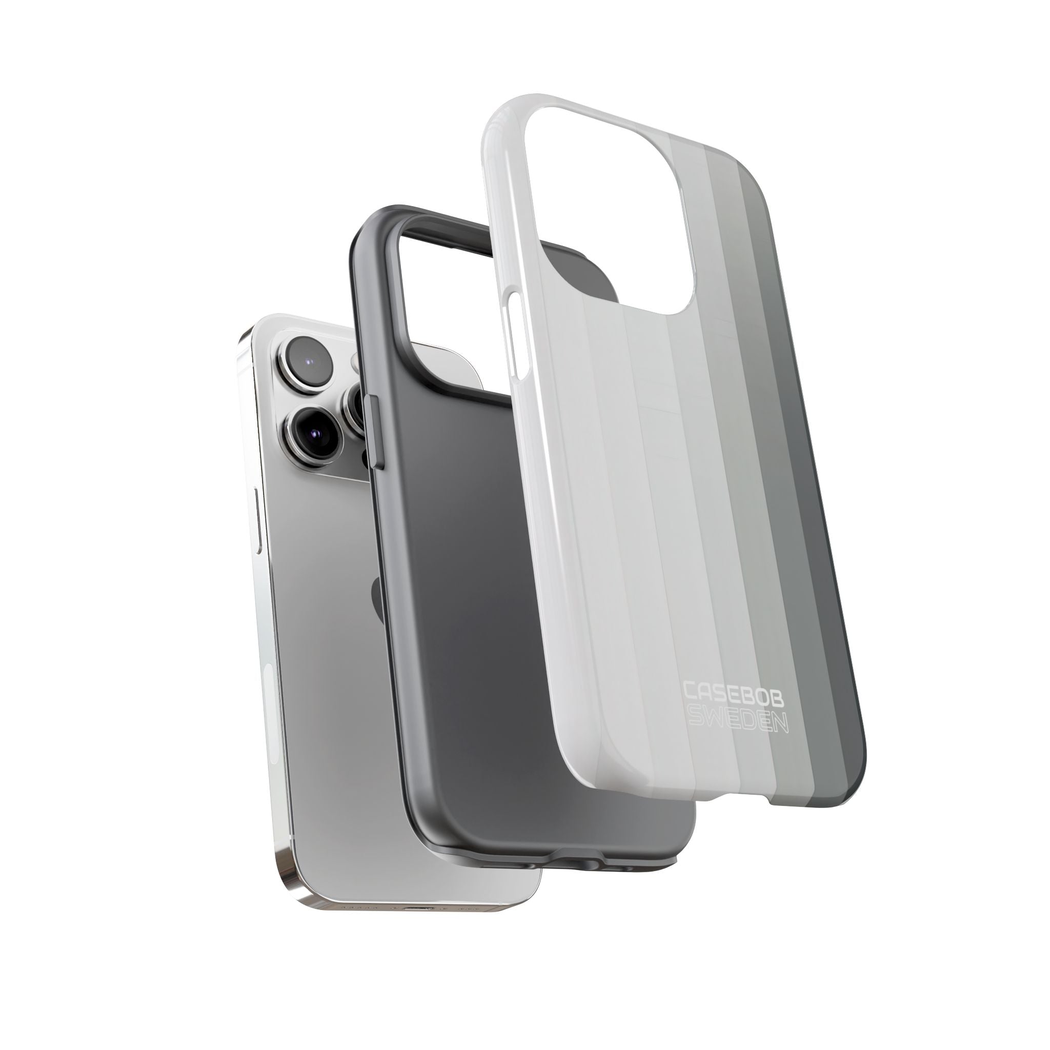 Silver Gradient Stripes iPhone 14 - Tough