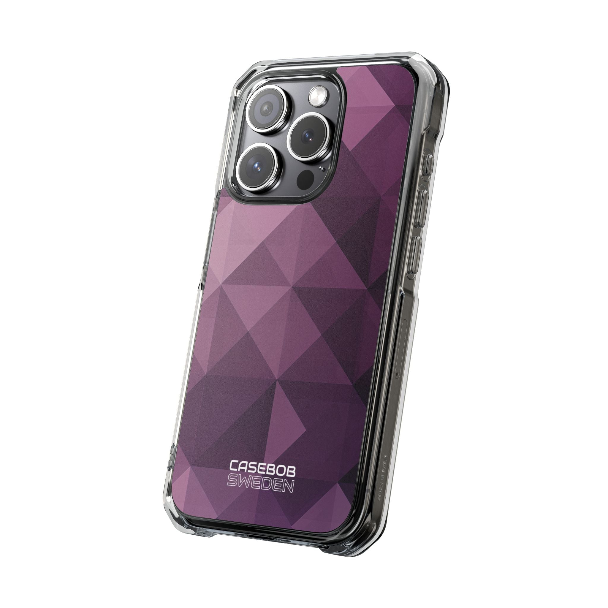 Paarse geometrische mozaïek iPhone 15 - Impact Clear+