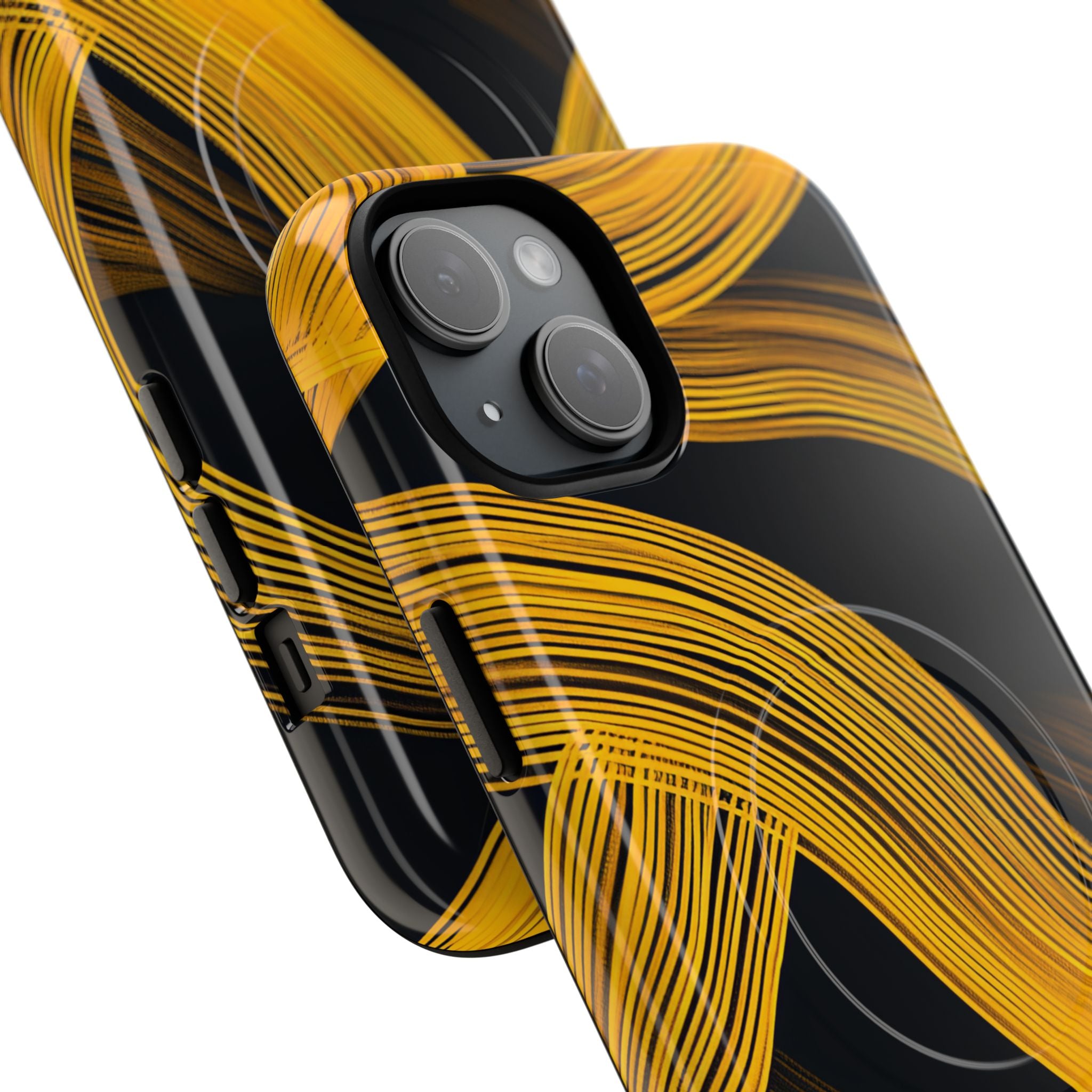 Yellow Flow Lines iPhone 15 - Tough+