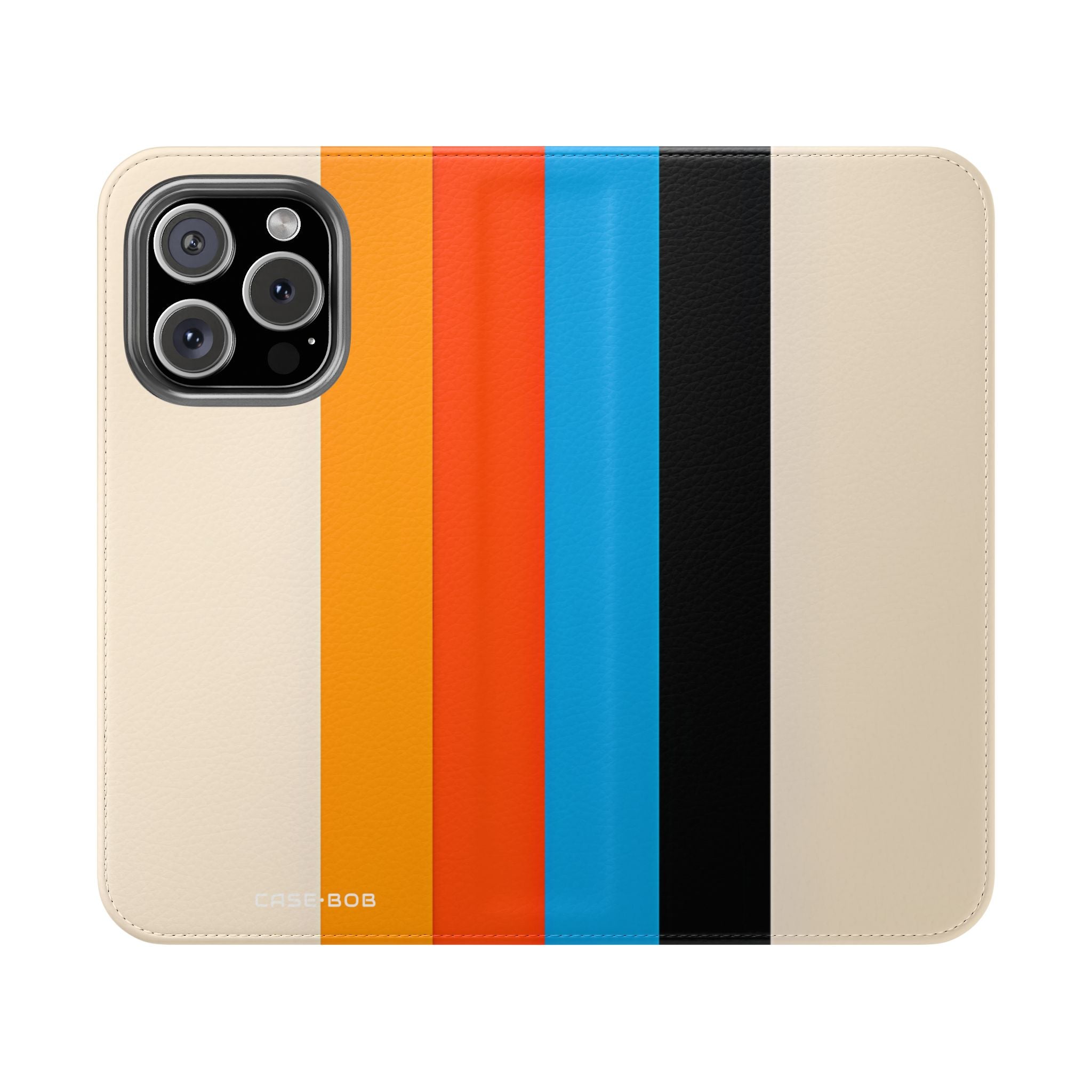 Regenboog Strepen Beige - iPhone 16 Pro Case - Portemonnee