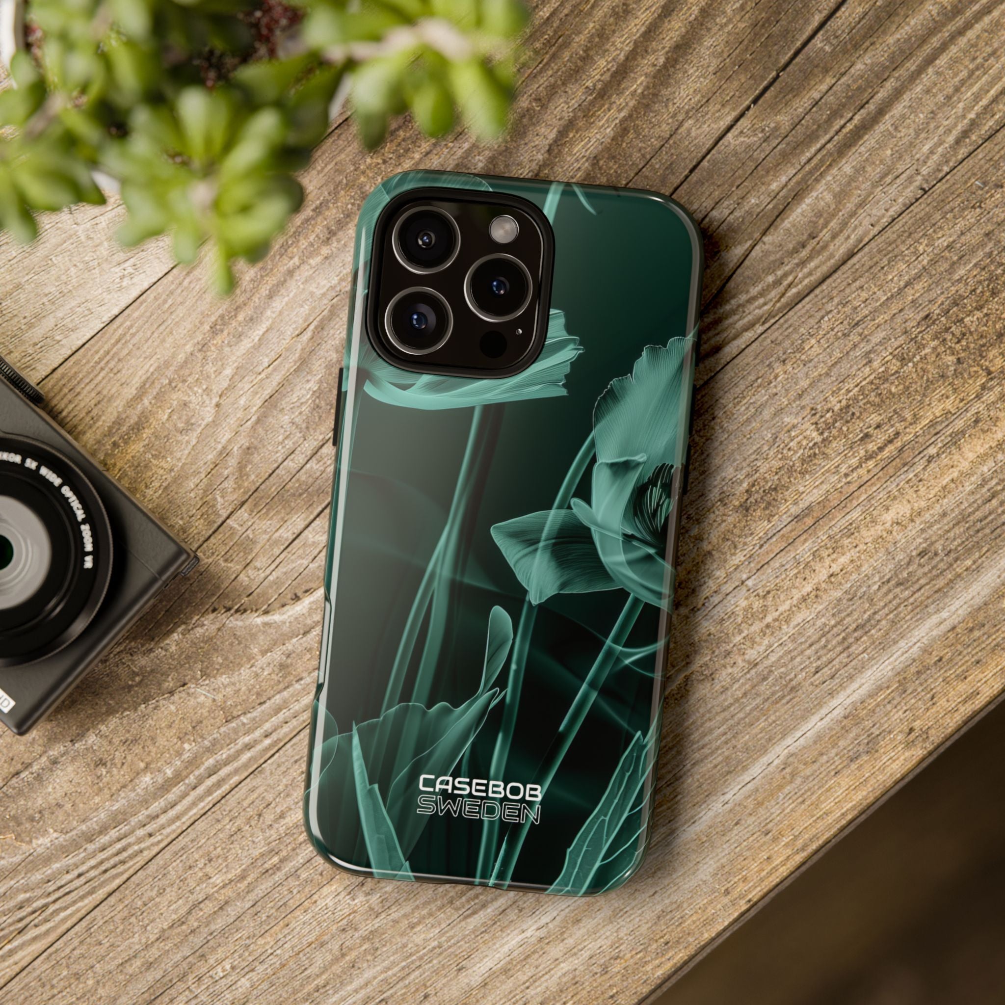 Teal Bloom Radiance iPhone 16 - Tough