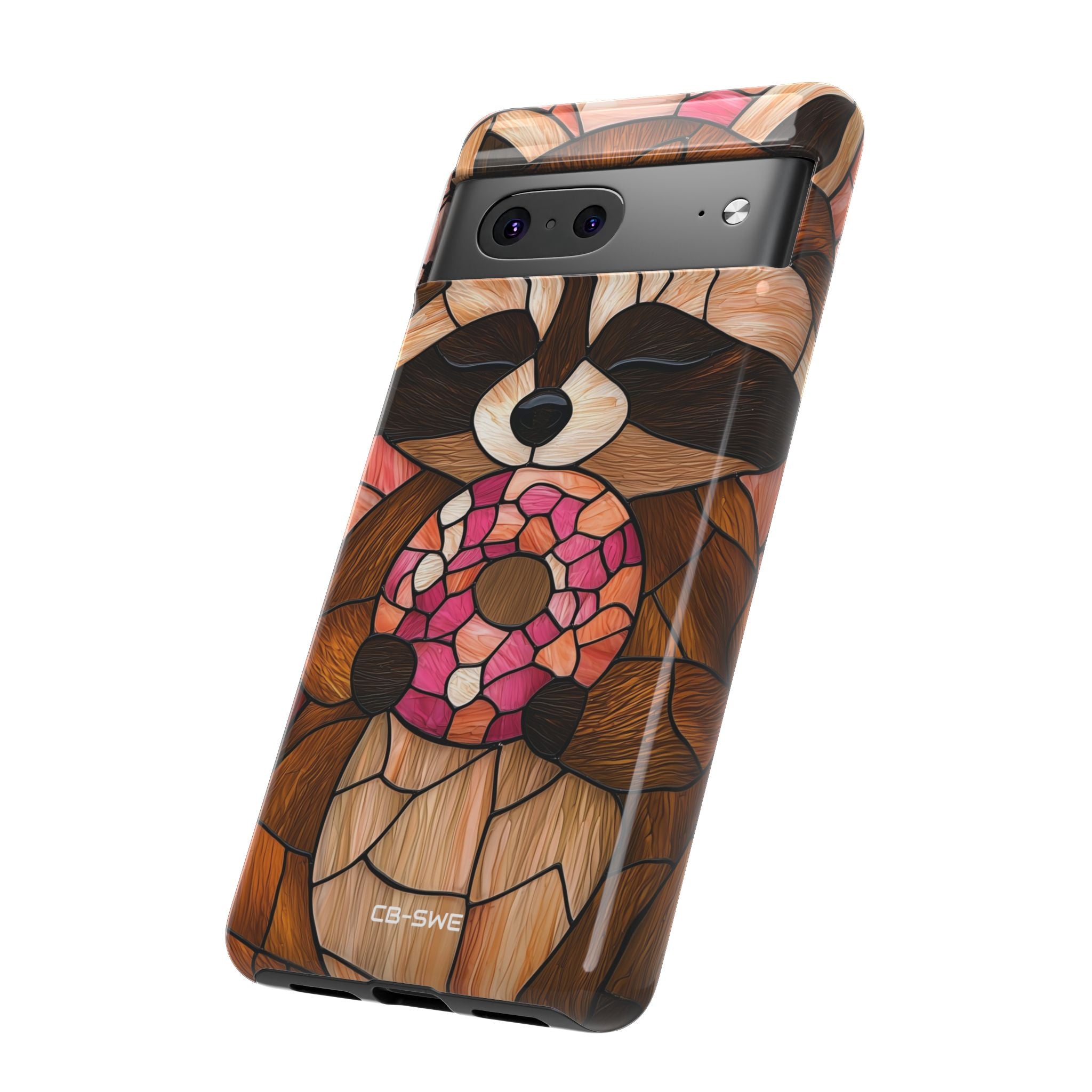 Raccoon Holds Donut - Google Pixel Case