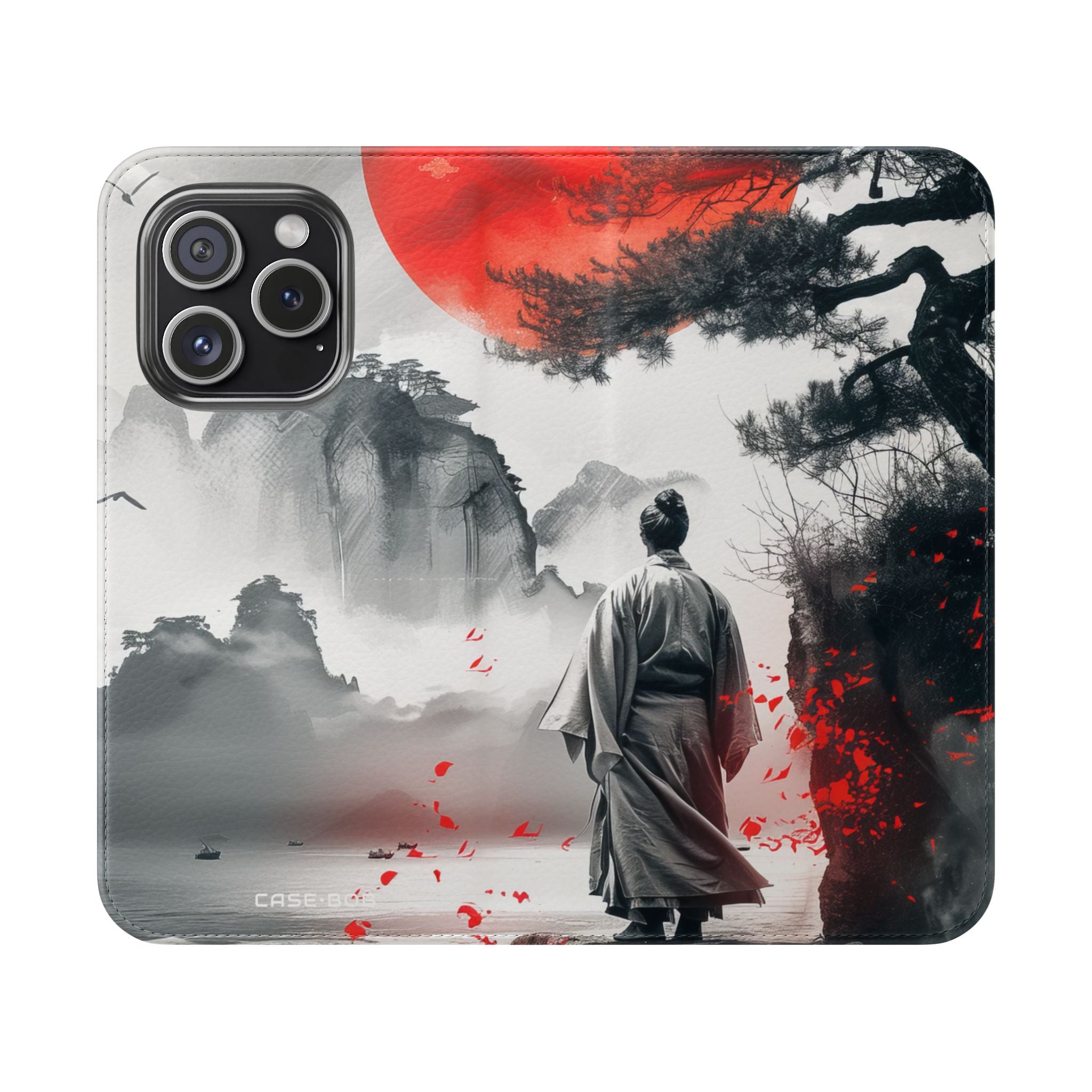 Red Sun Serenity - iPhone 15 Pro Case - Wallet