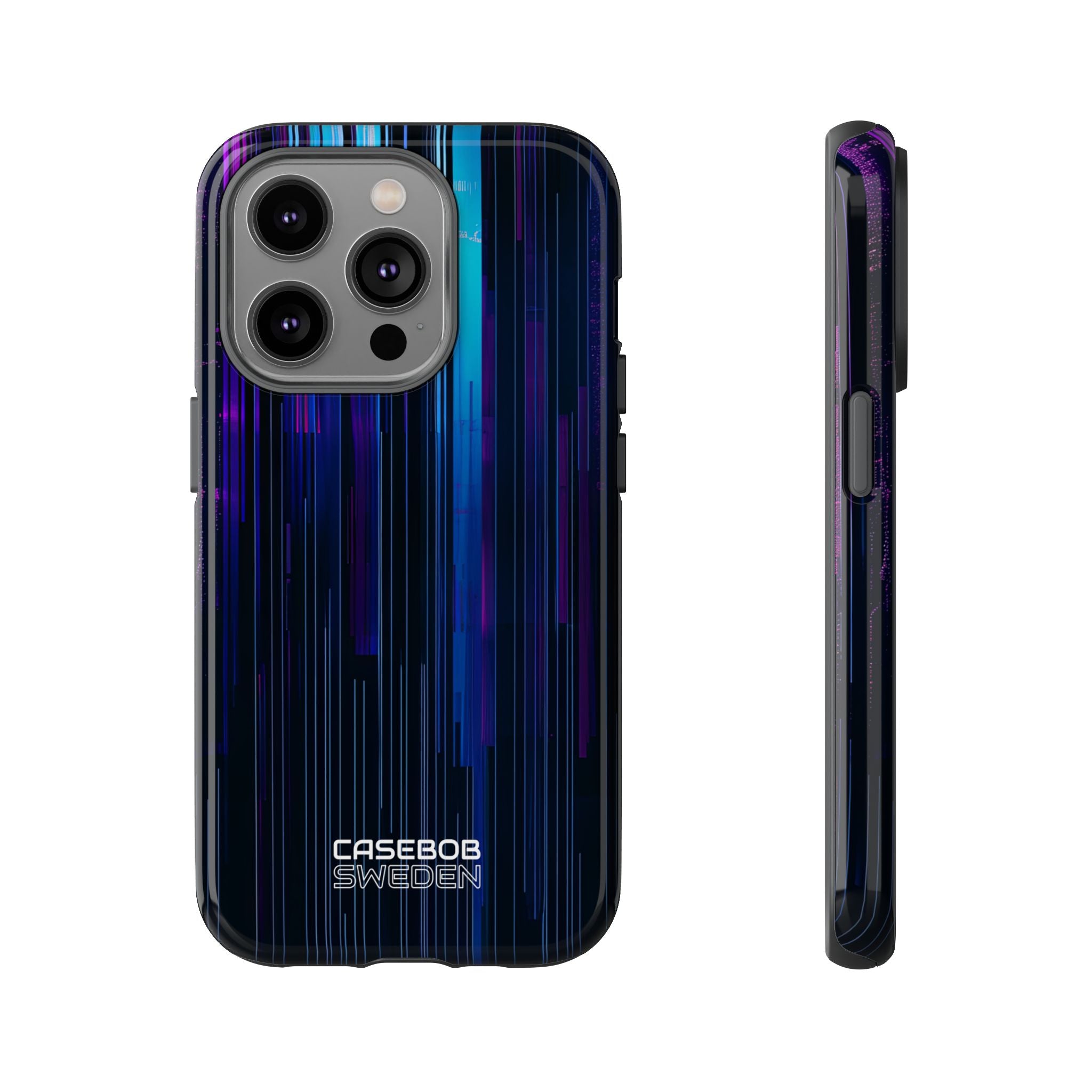Neon Glitch Stripes iPhone 14 - Tough