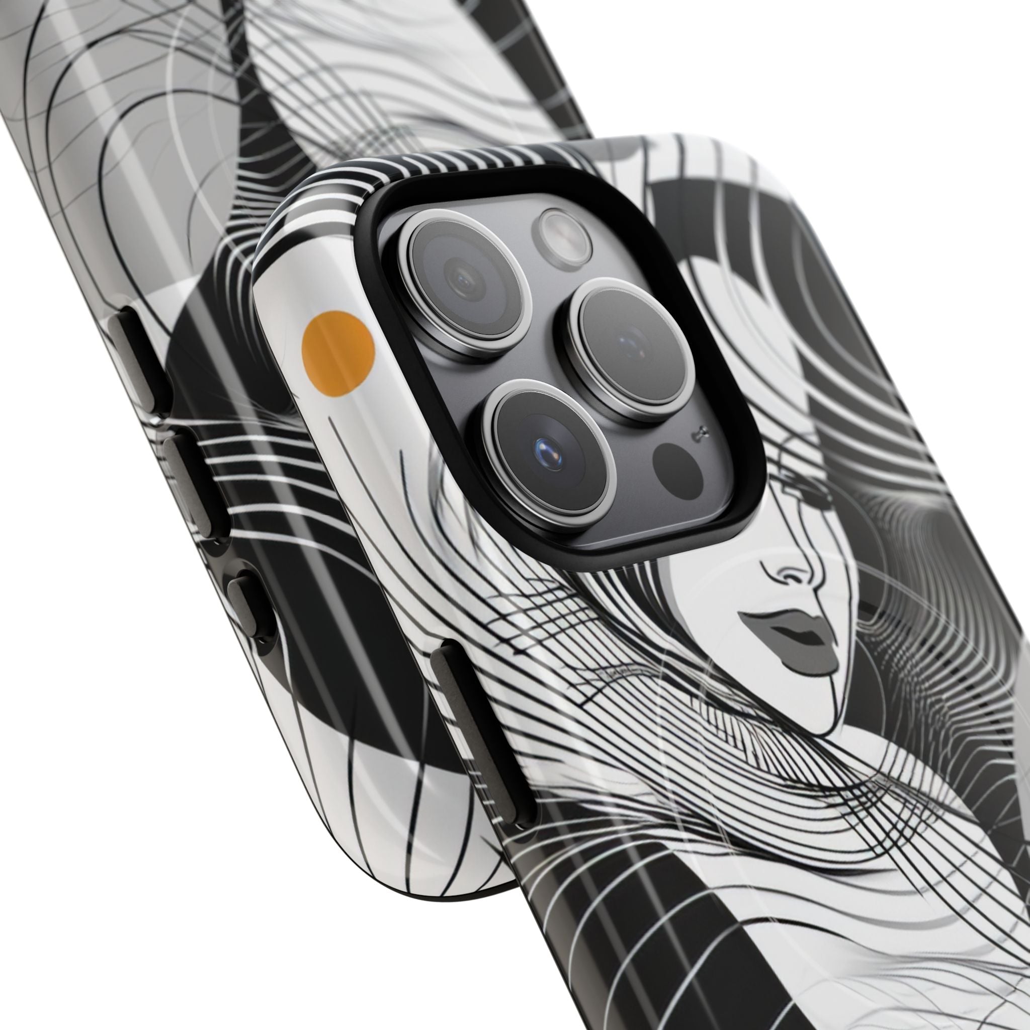 Orange Wave Motion iPhone 15 - Tough+