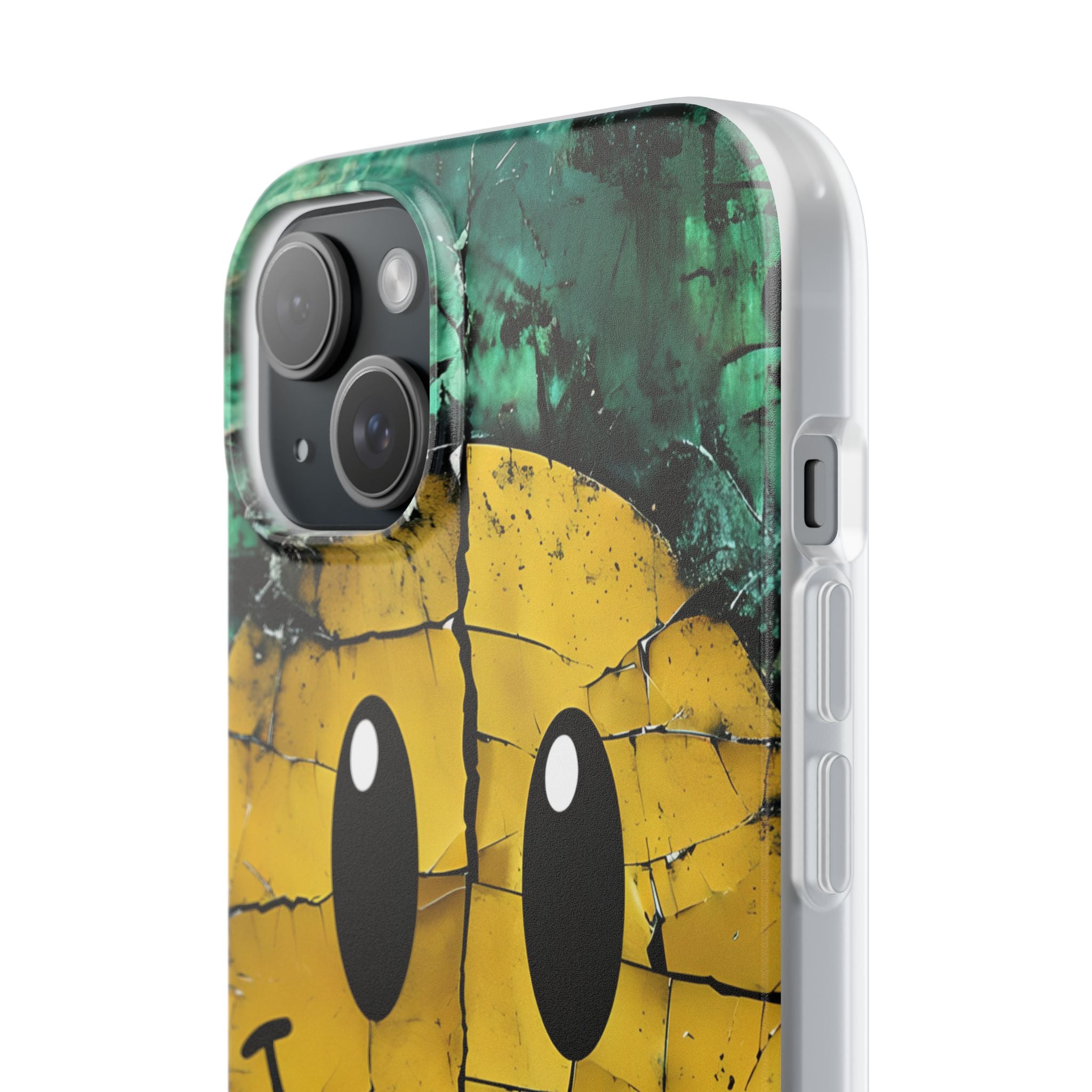 Cracked Smiley iPhone 15 Plus Case - Soft