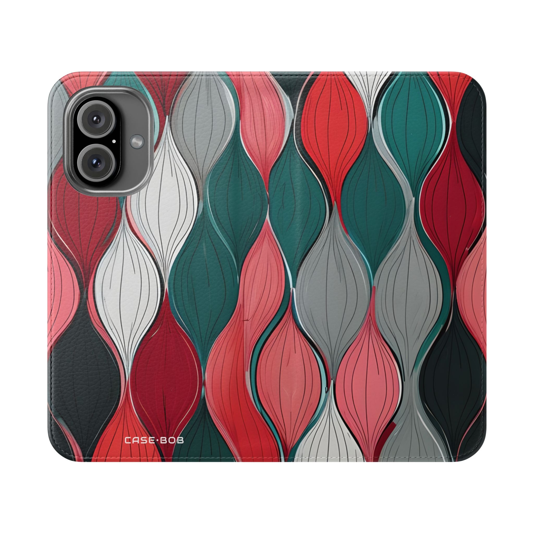 Lehden spiraali pinkki - iPhone 16 - Case - lompakko