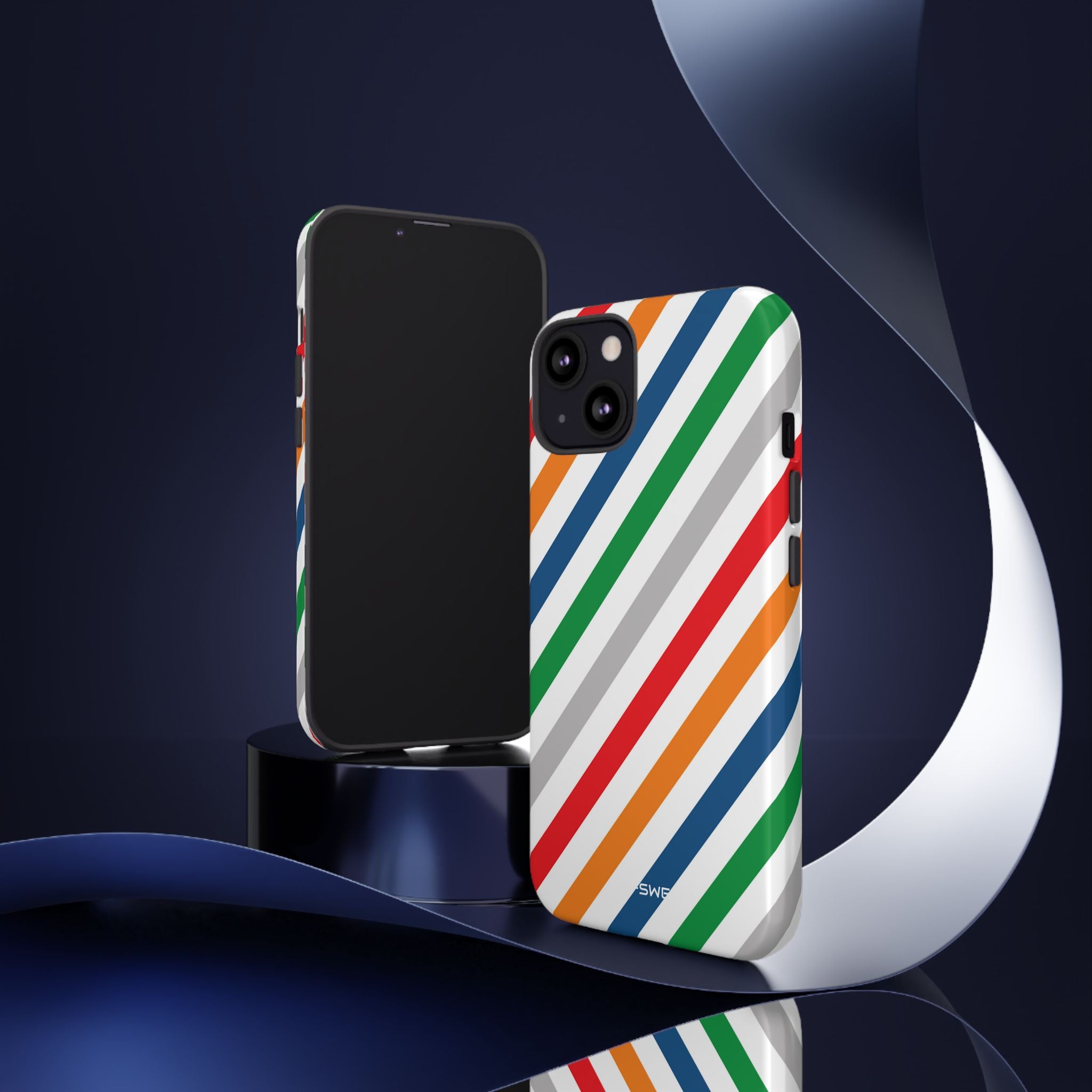 Vibrant Geometric Stripes - iPhone Case