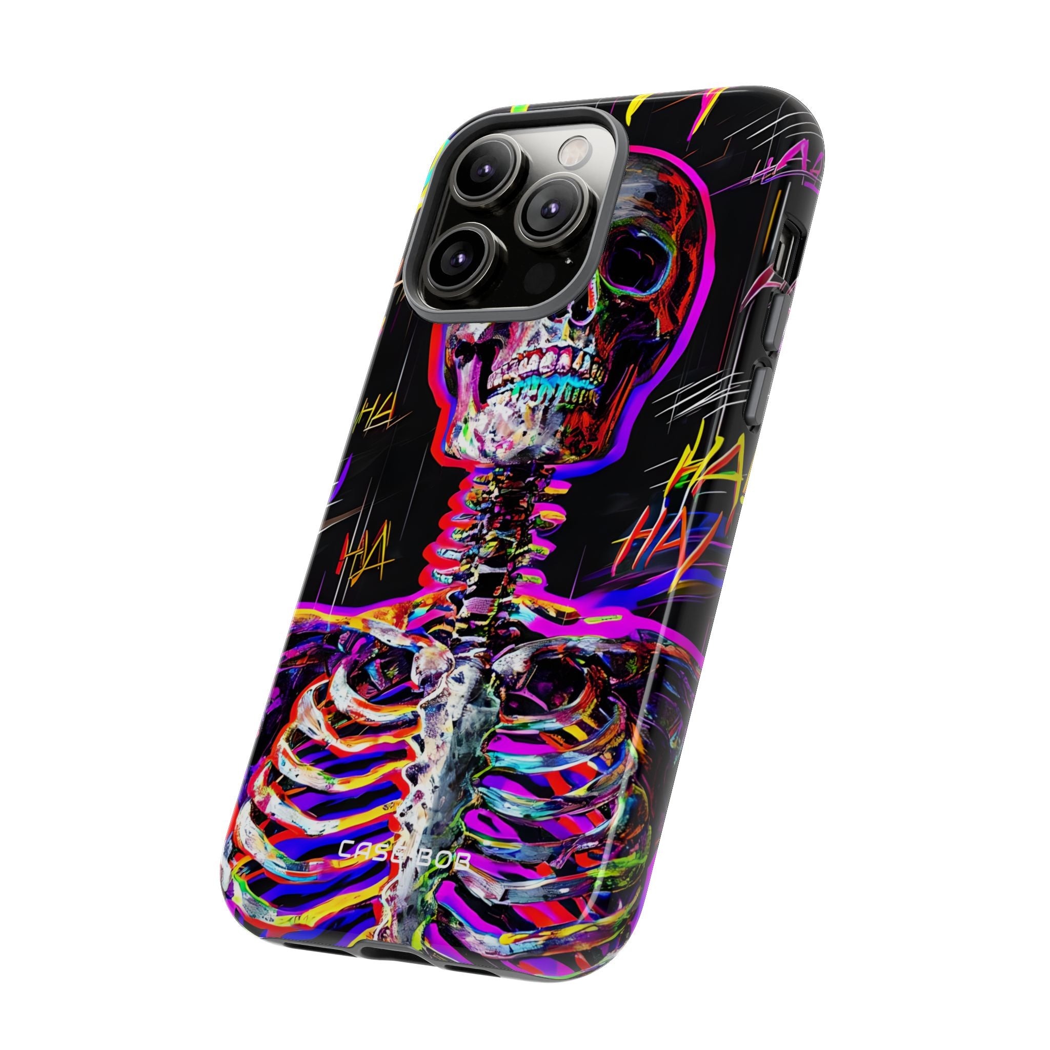 Neon Skeleton Laugh iPhone 14 Pro Max Case - Tough