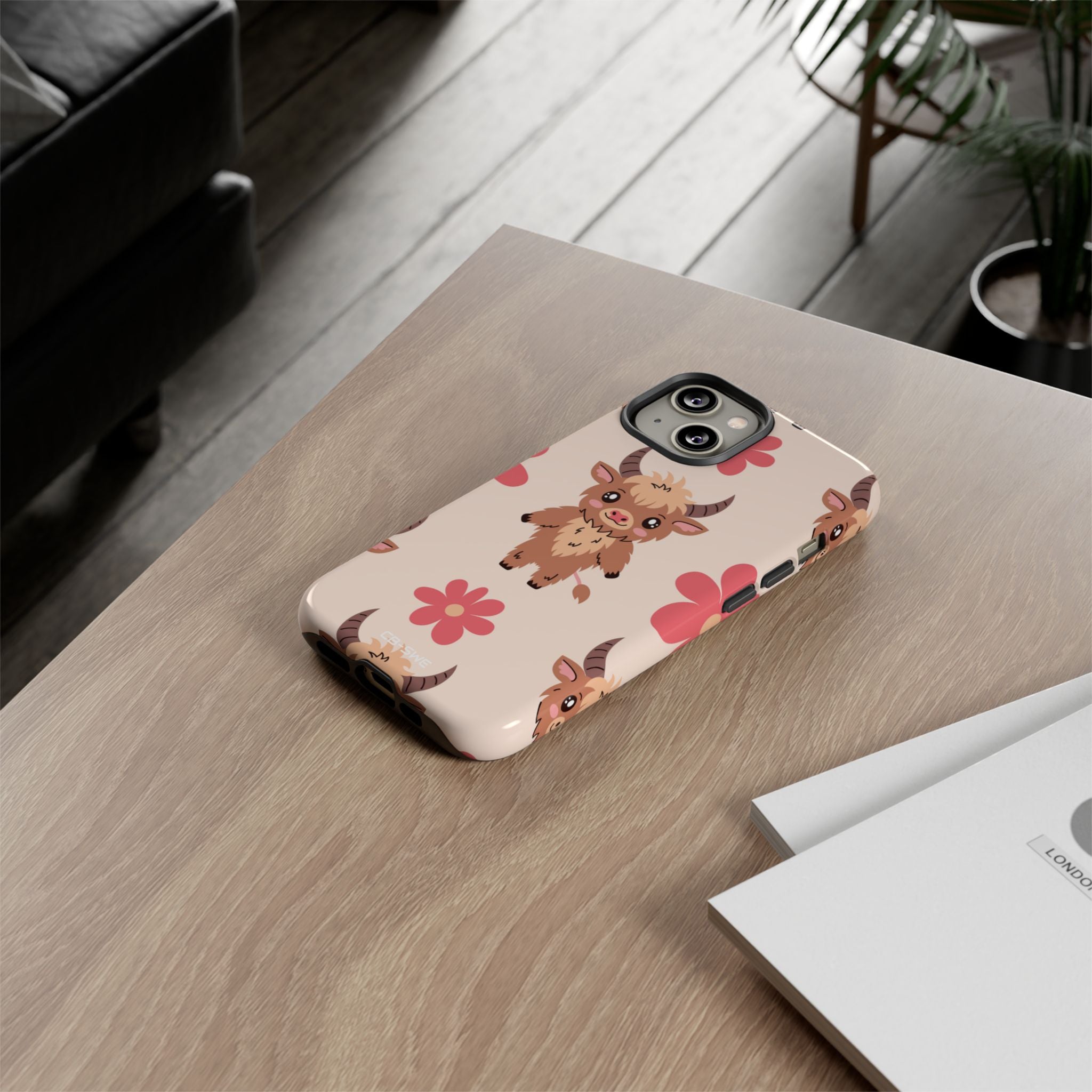 Cute Cattle & Flowers - iPhone Case