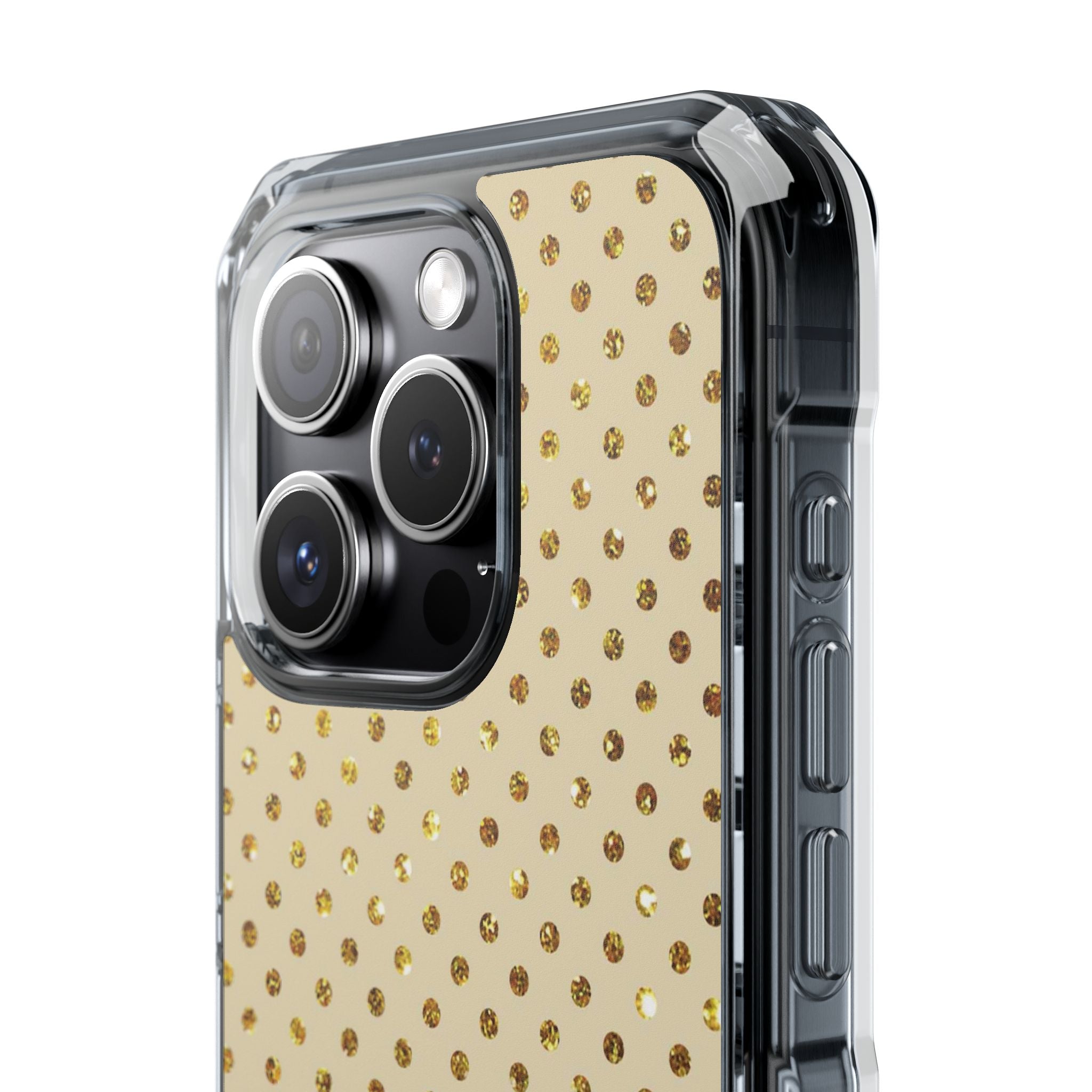 Gold Sparkle Grid iPhone 15 Pro Case - Impact
