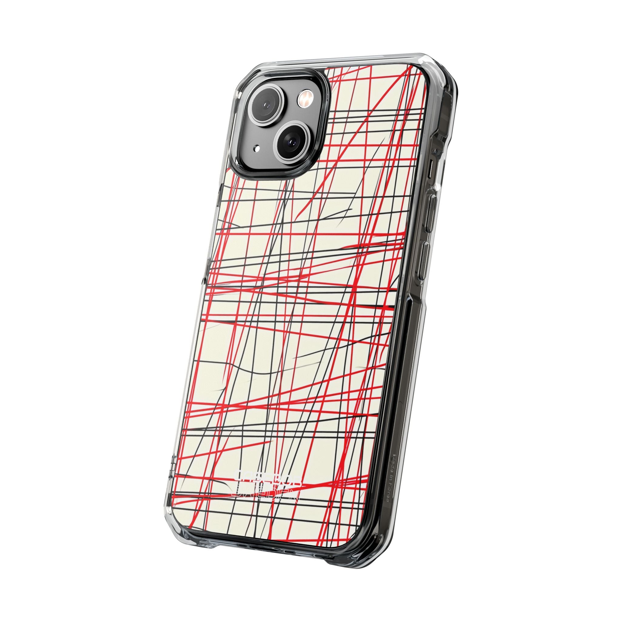 Crimson Wire Tangle iPhone 14 - Impact Clear+