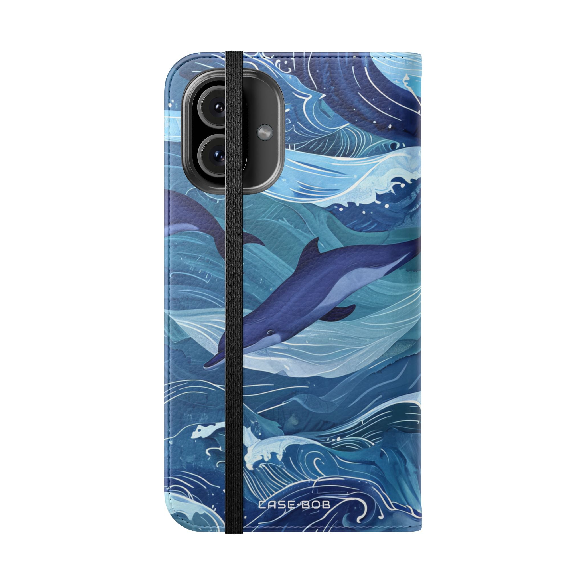 Dolphin Wave Dance - iPhone 16 Plus Case - Wallet