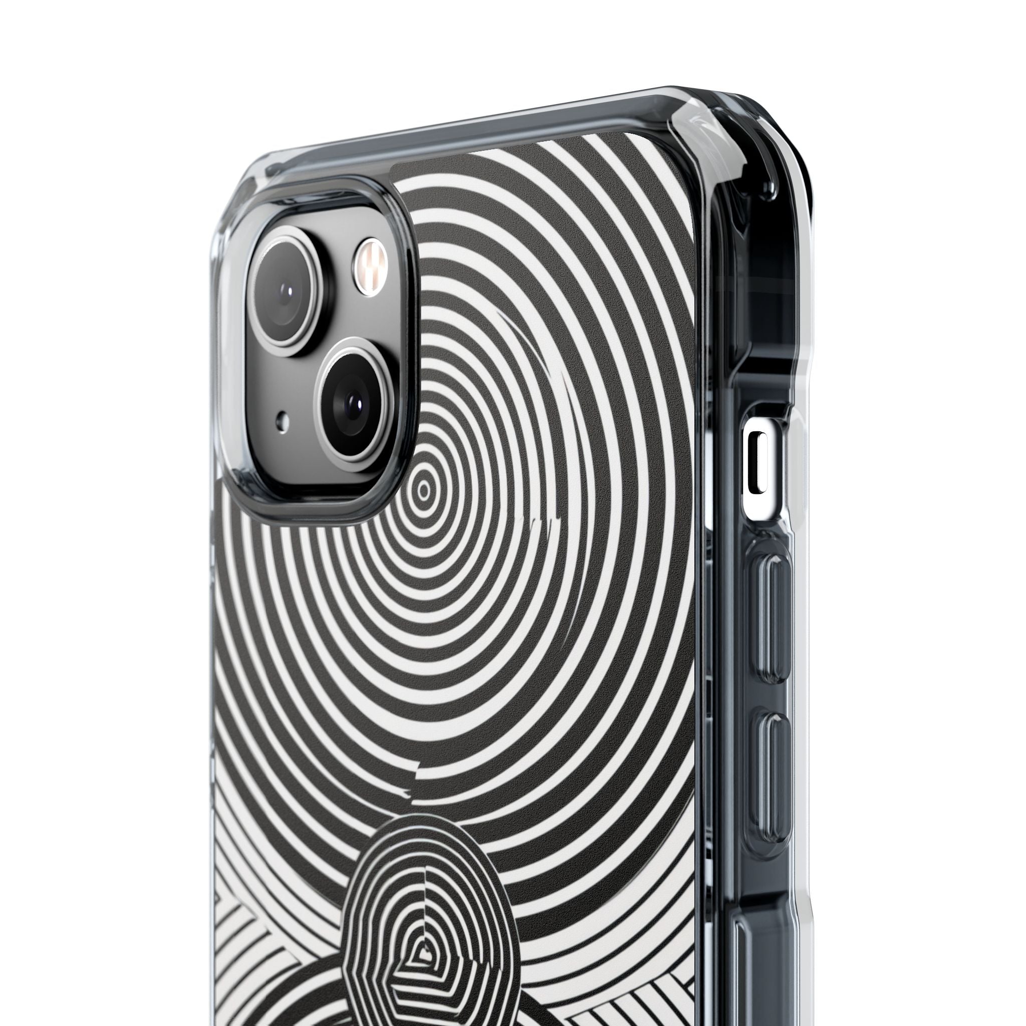 Monochrome Spiral Motion iPhone 14 - Impact Clear+