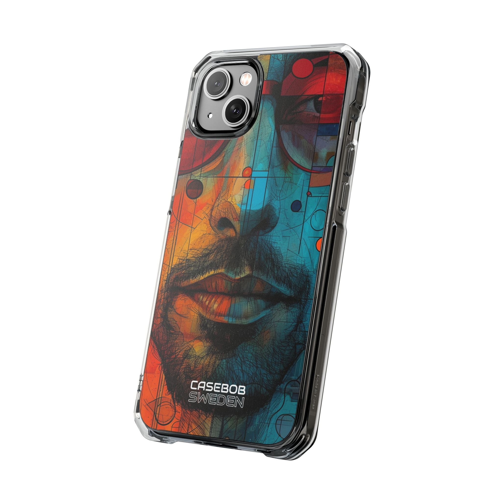 Cubistische Bril Gezicht iPhone 14 - Impact Clear+
