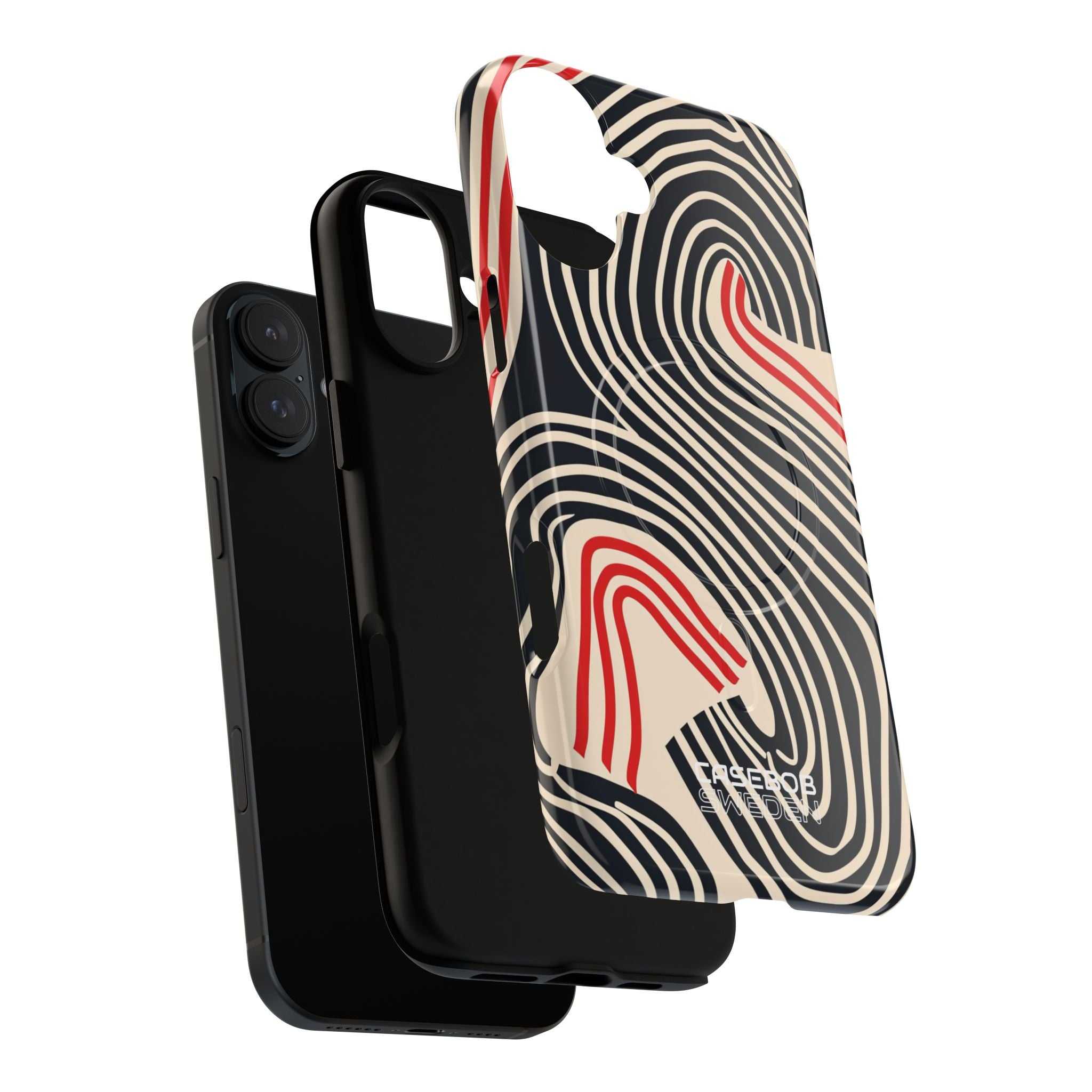 Wavy Red Flow iPhone 16 - Tough+