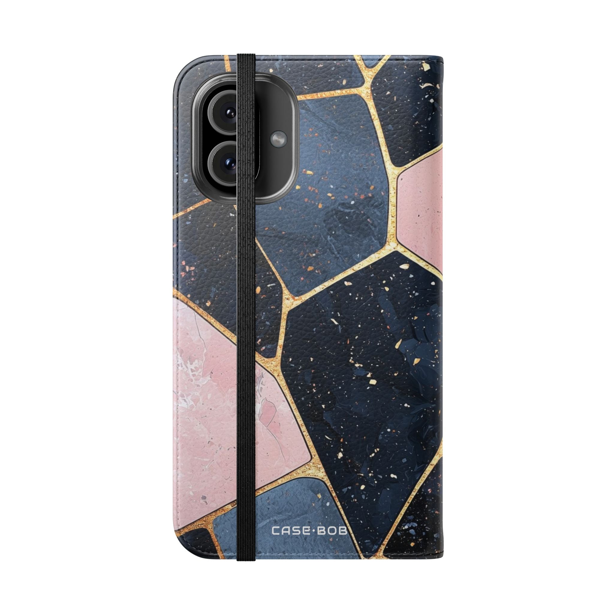 Golden Mosaic Navy - iPhone 16 Plus Case - Wallet