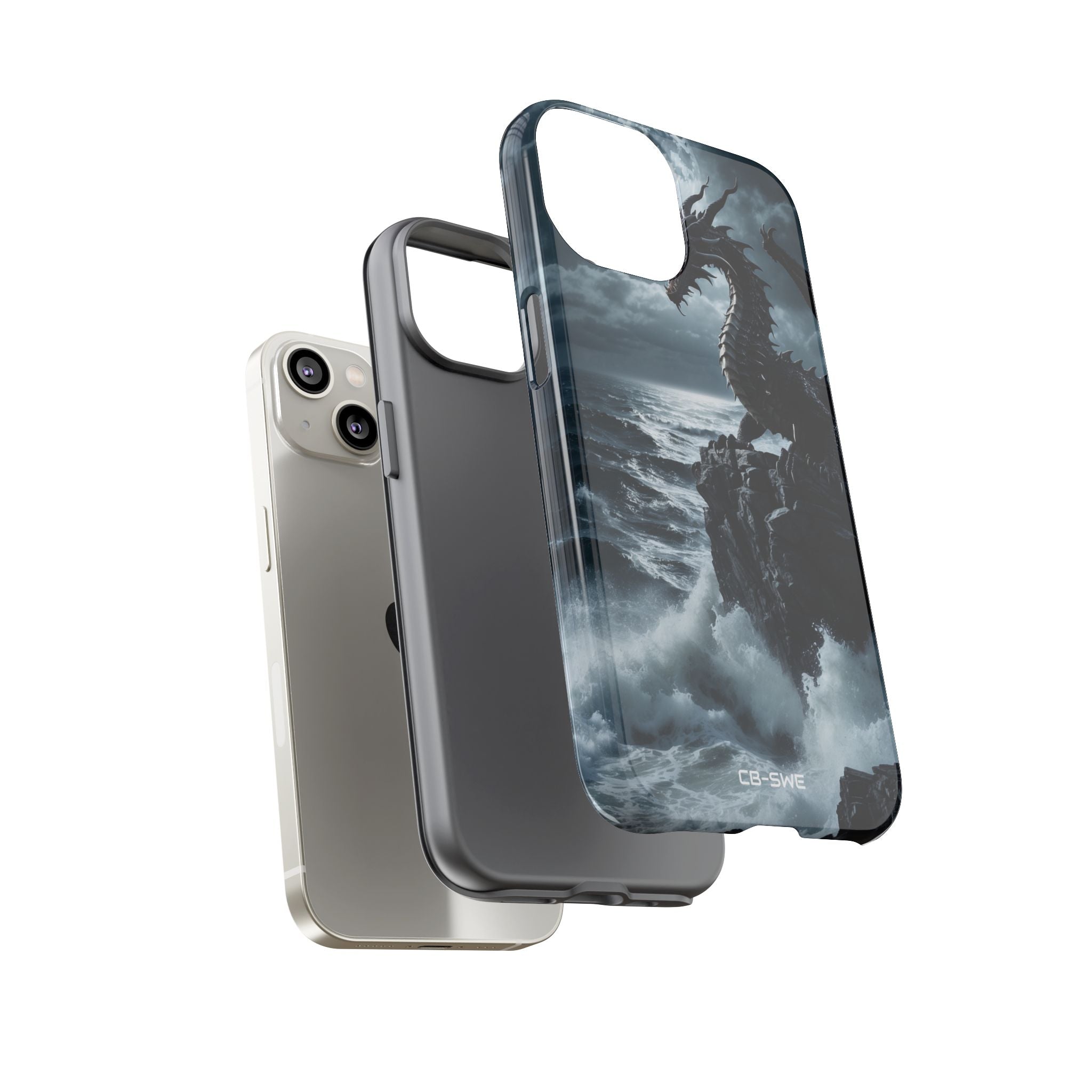 Dragon Roars Against Sea - iPhone Case