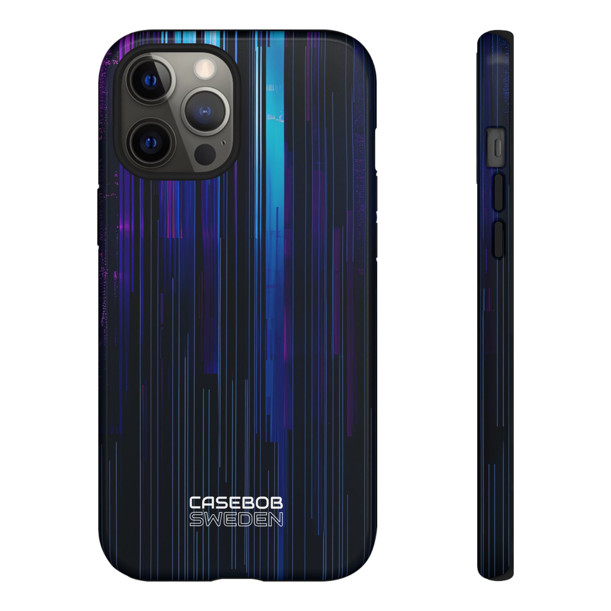 Neon Glitch Stripes iPhone 12 - Tough