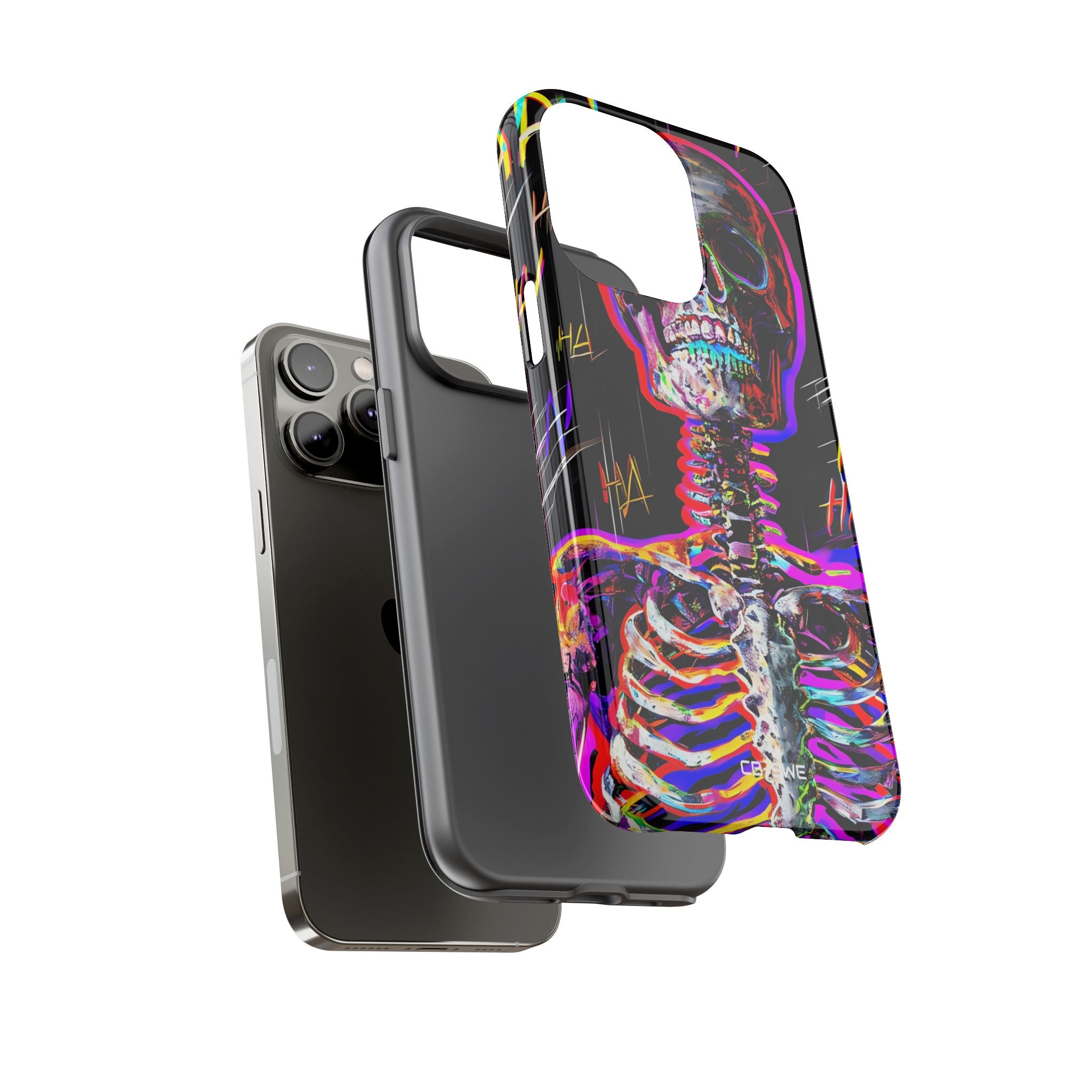 Neon Skeleton Chaos - iPhone Case
