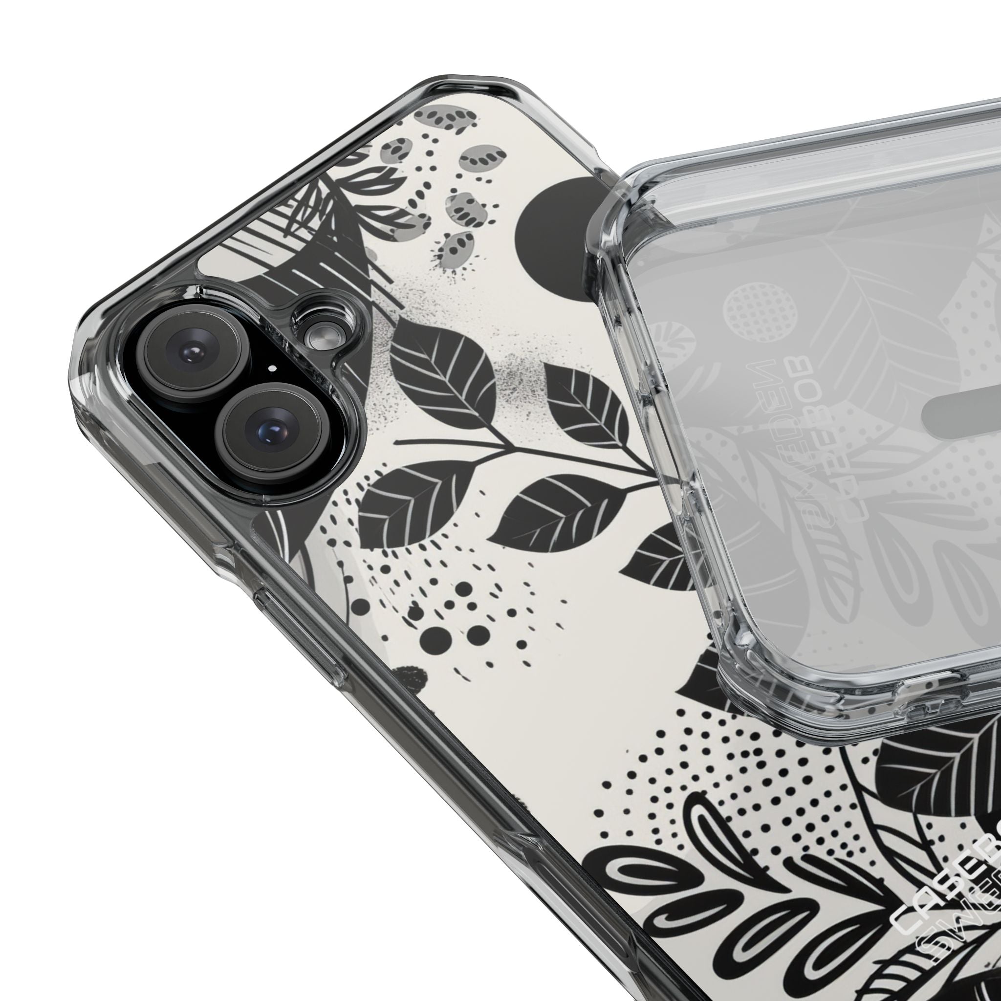 Monochrome Leaf Rhythm iPhone 16 - Impact Clear+