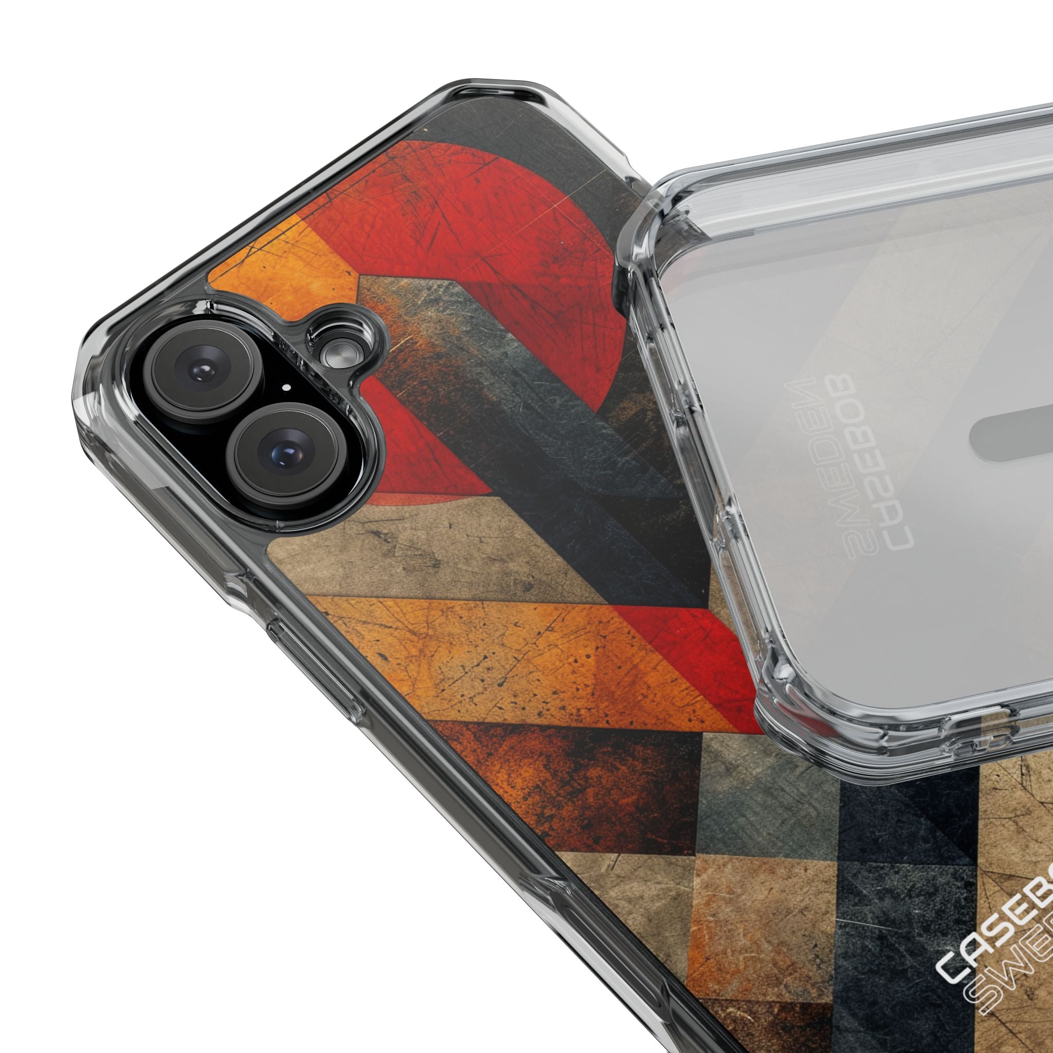 Crimson Circle Geometry iPhone 16 - Impact Clear+