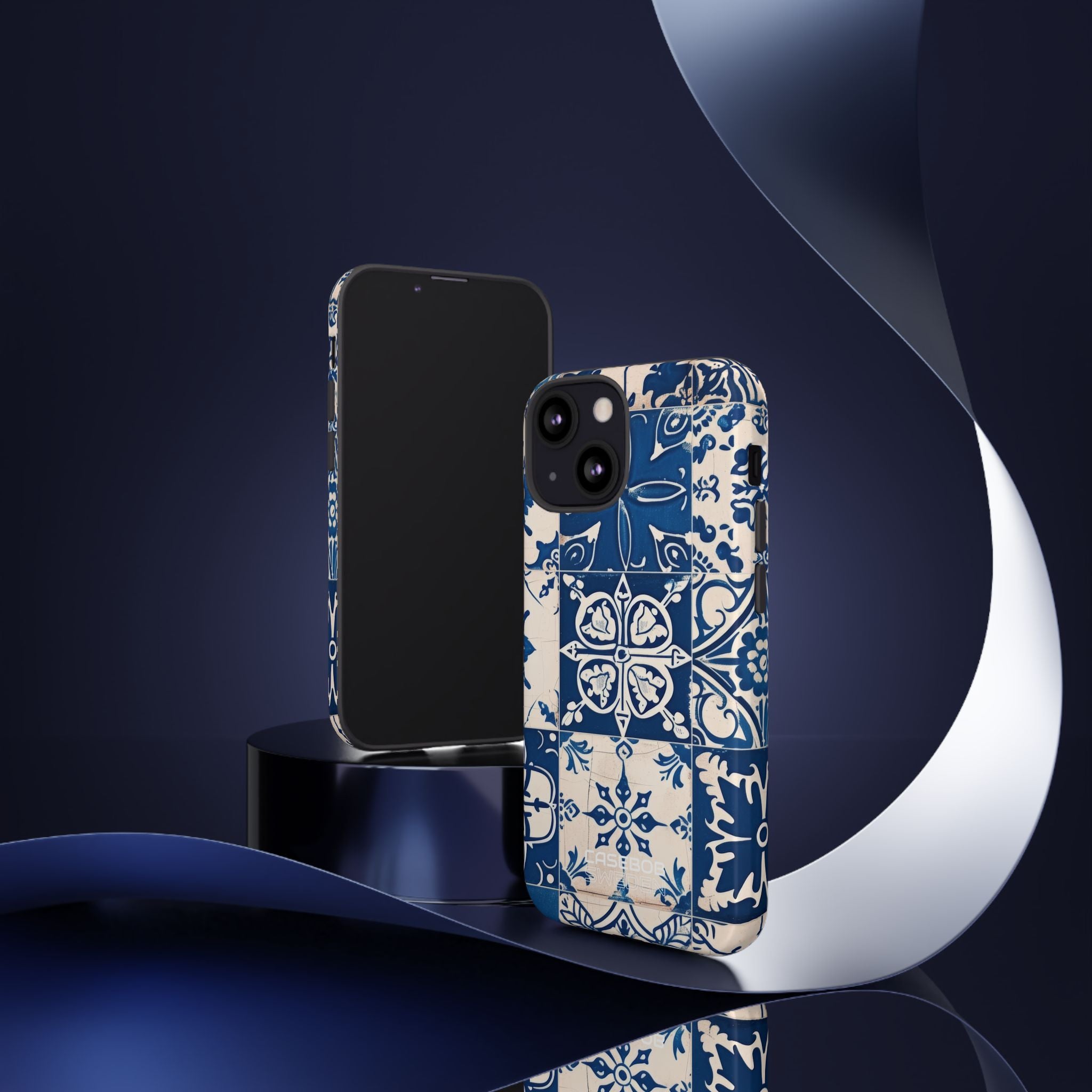 Ornate Blue Tiles iPhone 13 - Tough