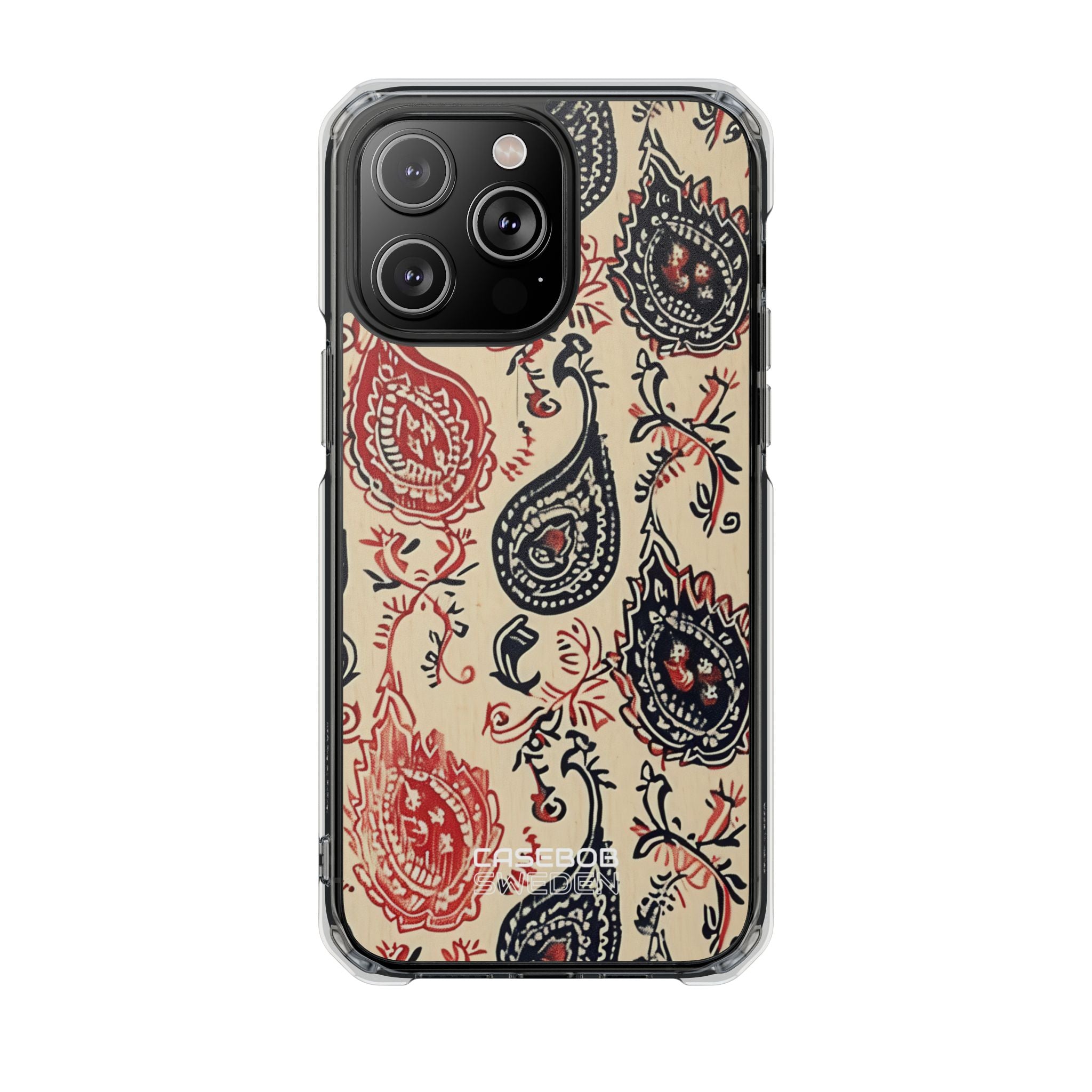 Navy Paisley Swirl iPhone 14 - Impact Clear+