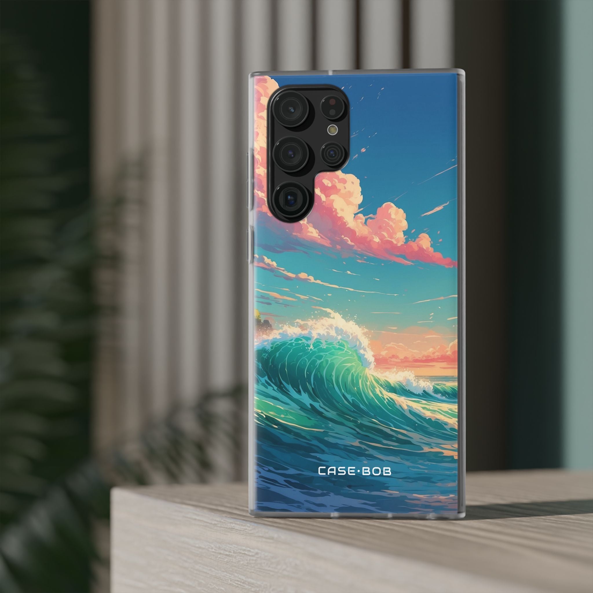 Turquoise Curl Samsung S22 Ultra Case - Soft