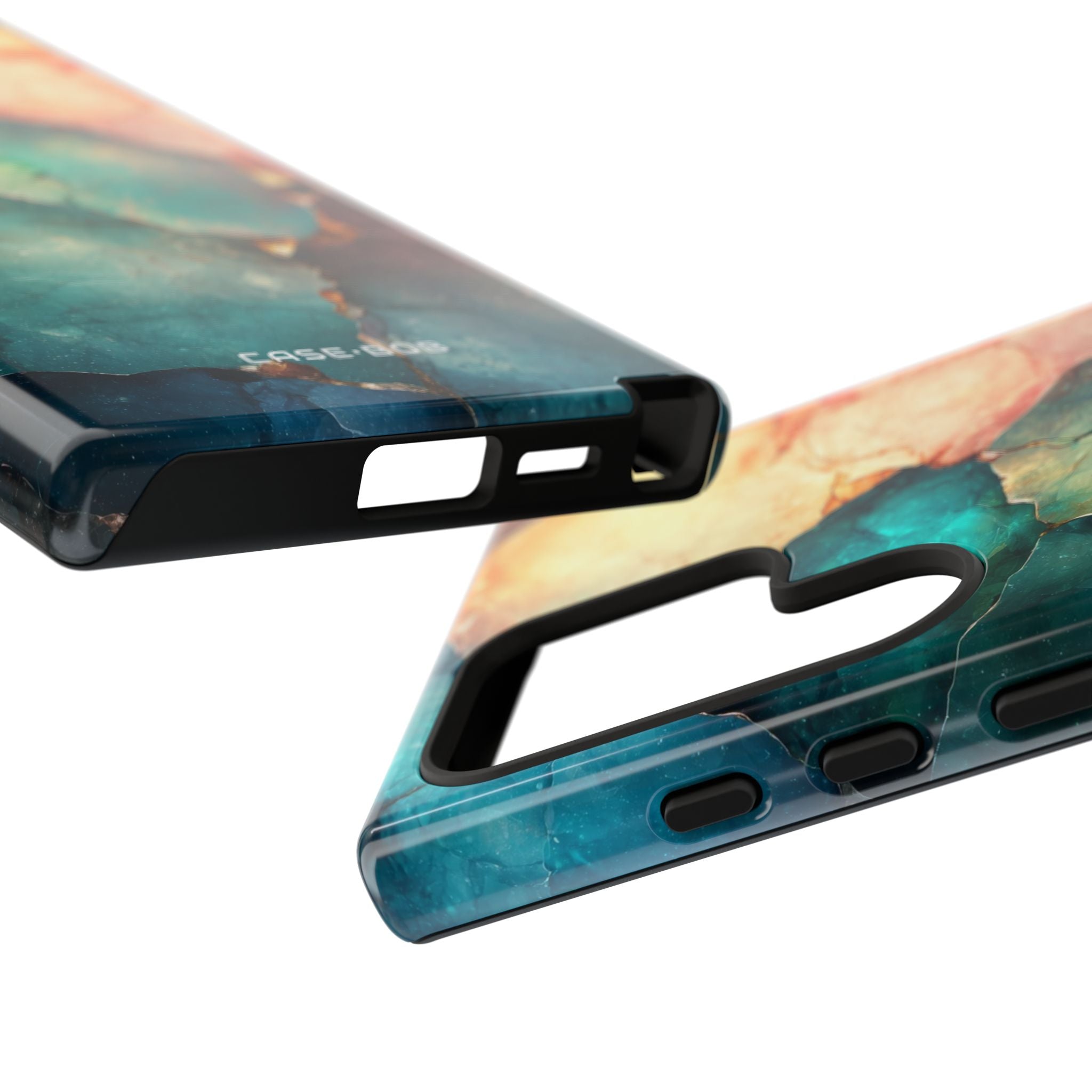 Teal Mosaic Veins Samsung S24 Ultra Case - Tough