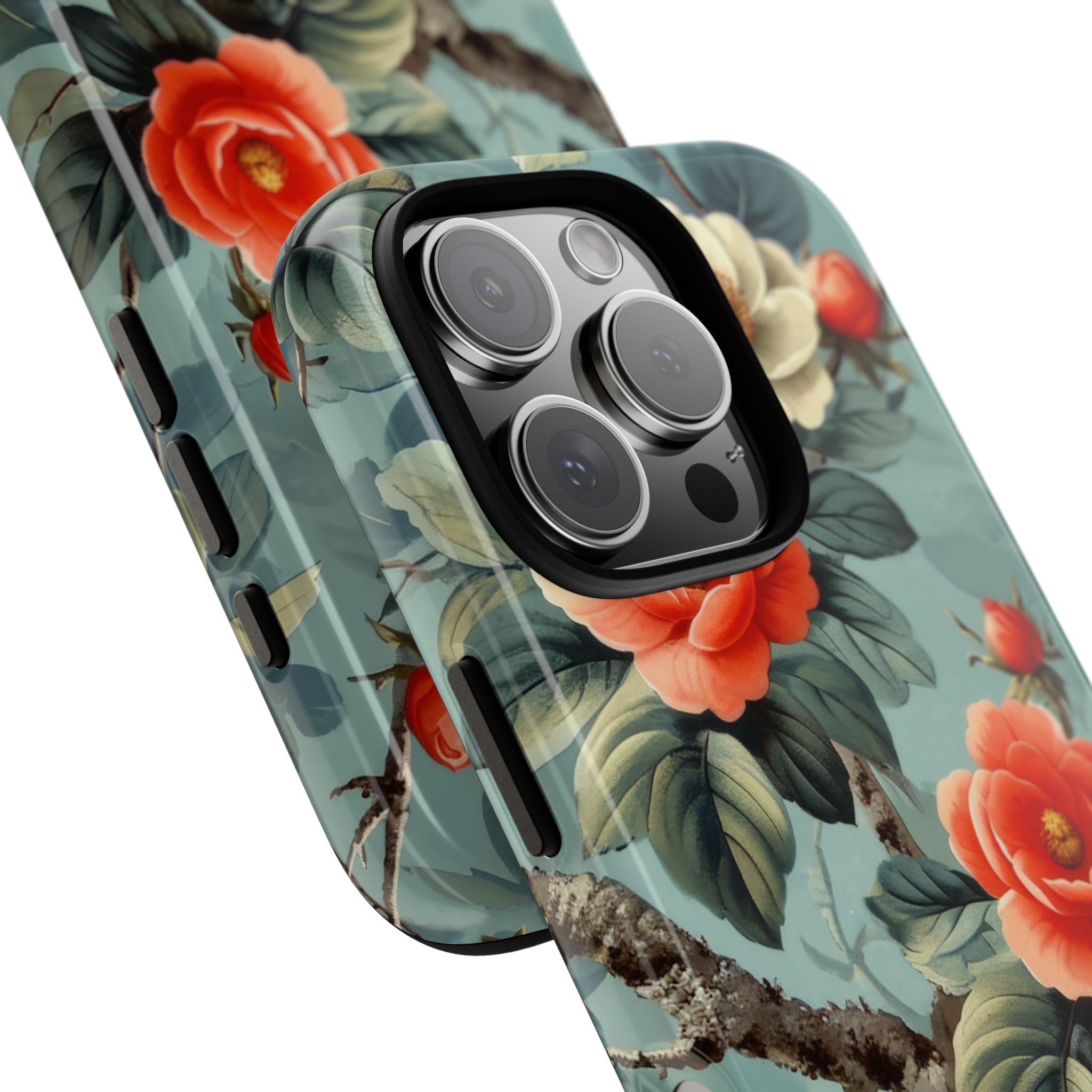 Coral Blossom Tapestry iPhone 16 - Tough