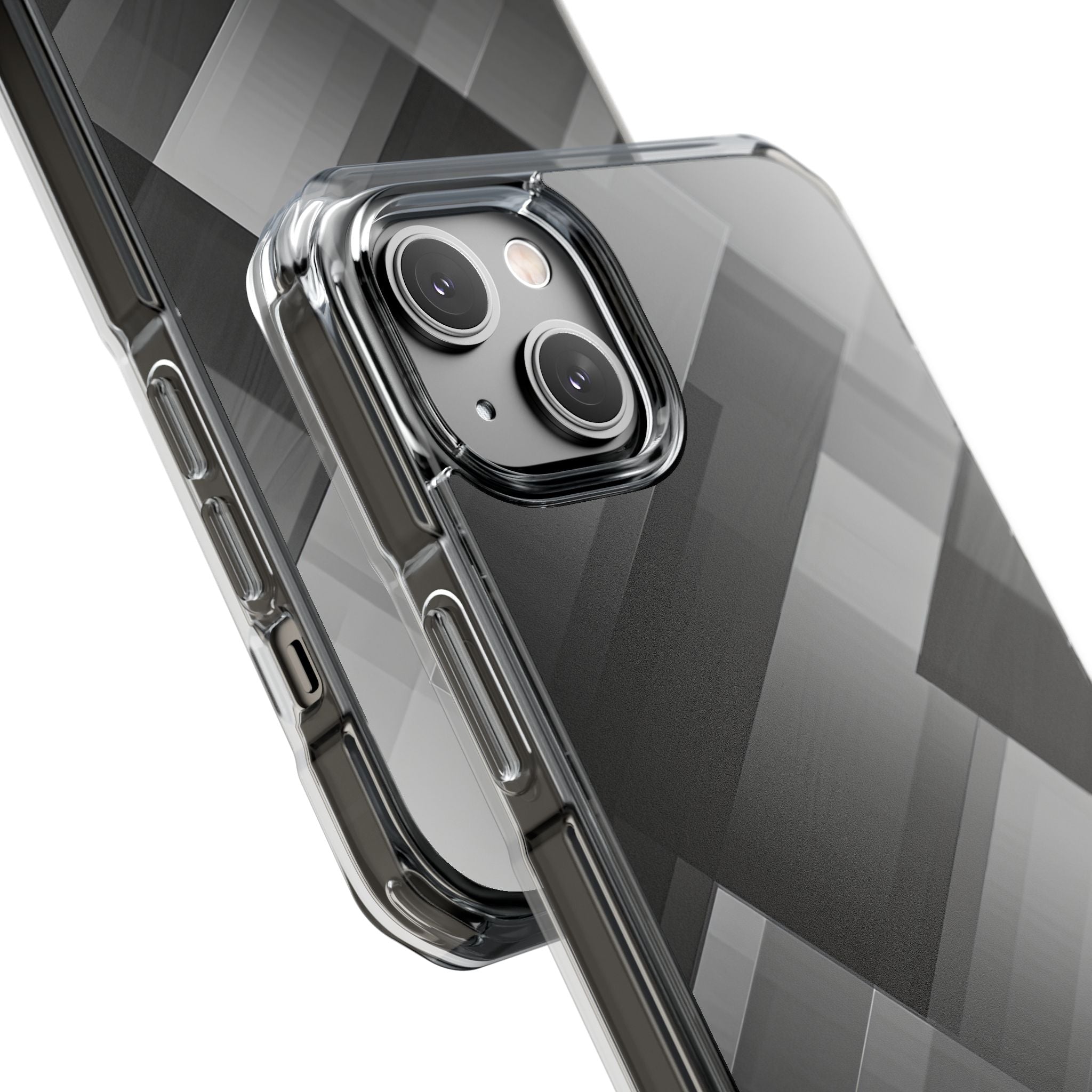 Grayscale Geometric Layers iPhone 14 - Impact Clear+