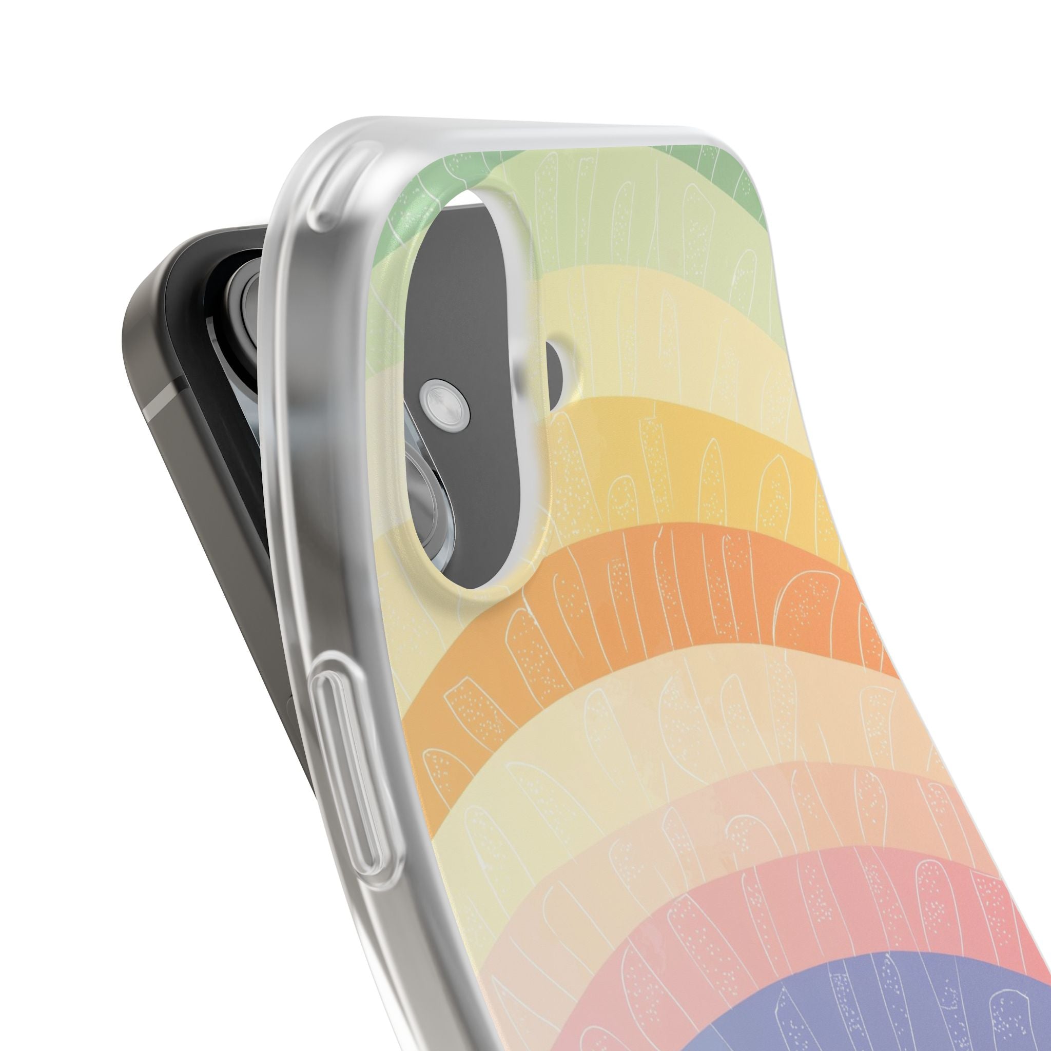 Pastel Rainbow Bands iPhone 16 Case - Soft