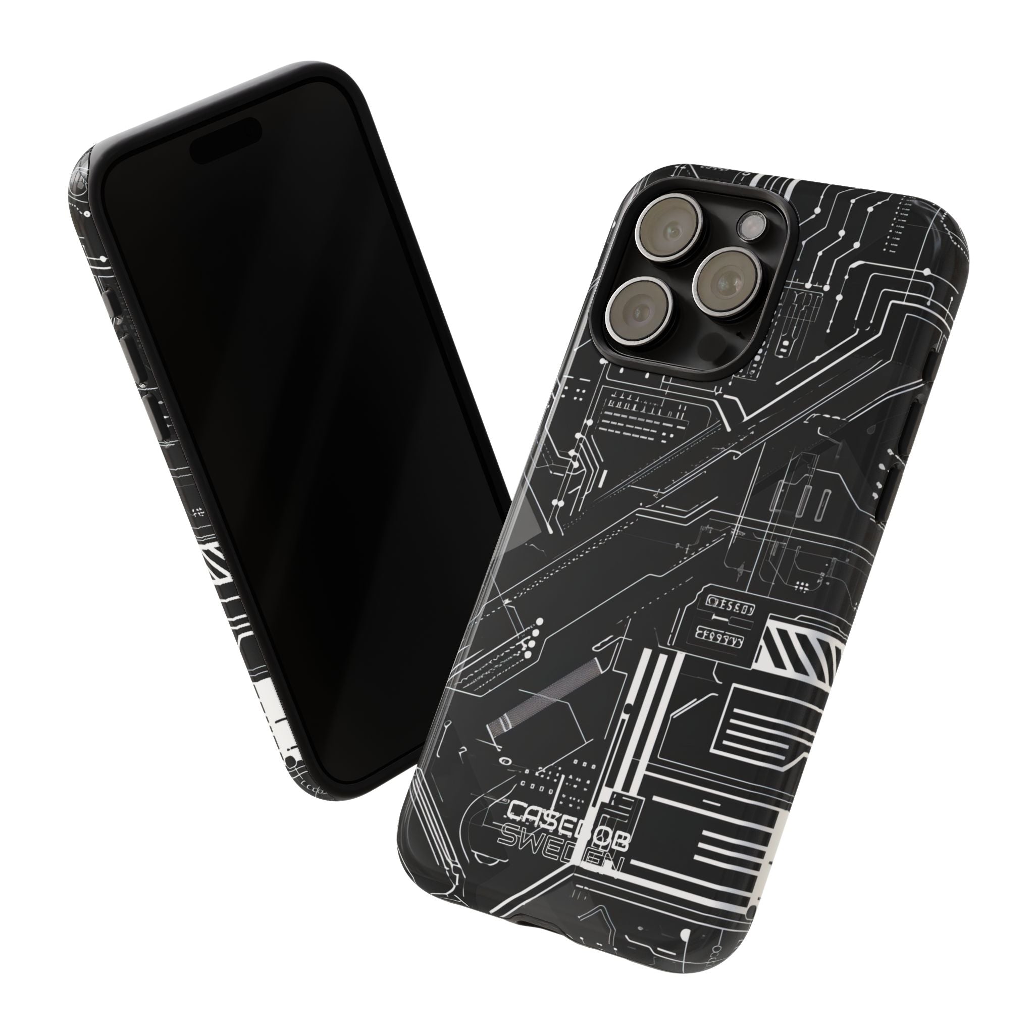 Futuristisch Circuit Raster iPhone 15 - Tough