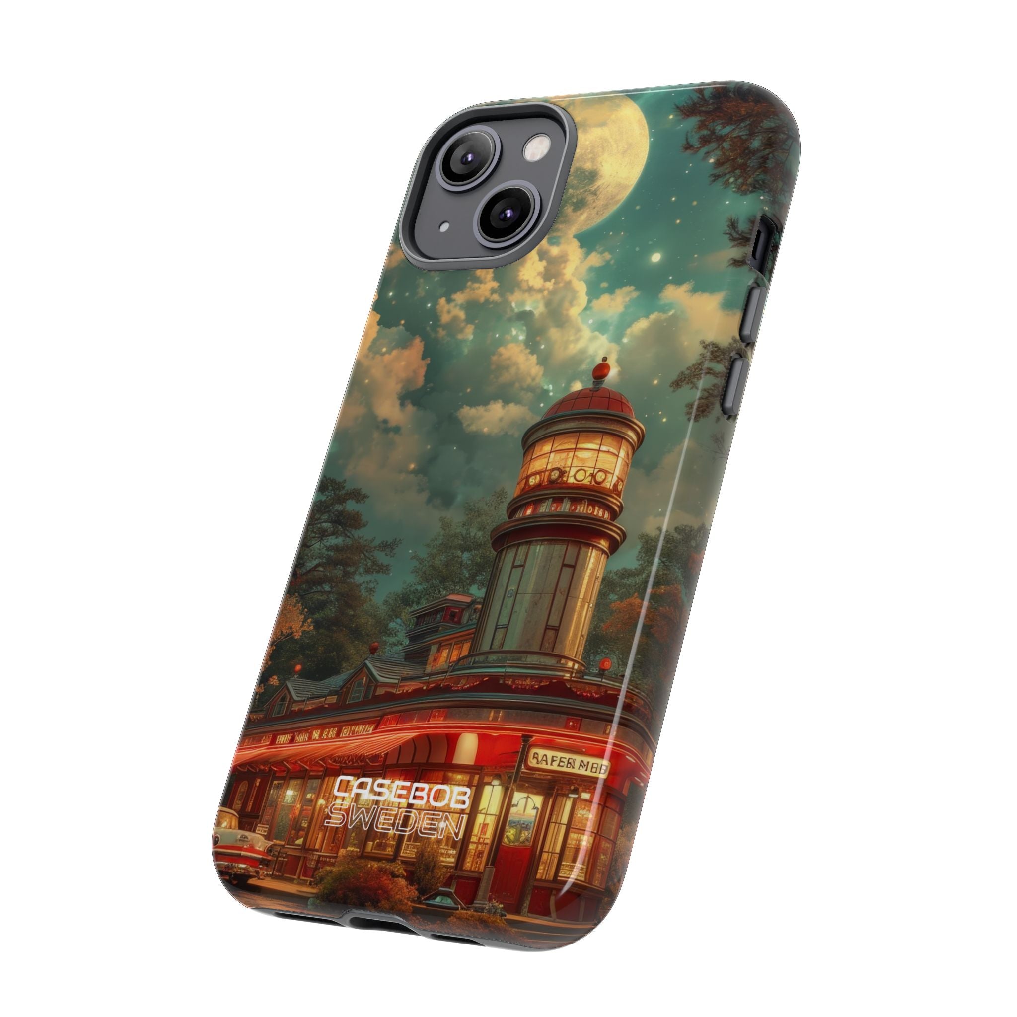 Retro Moonlight Cafe iPhone 14 - Resistente