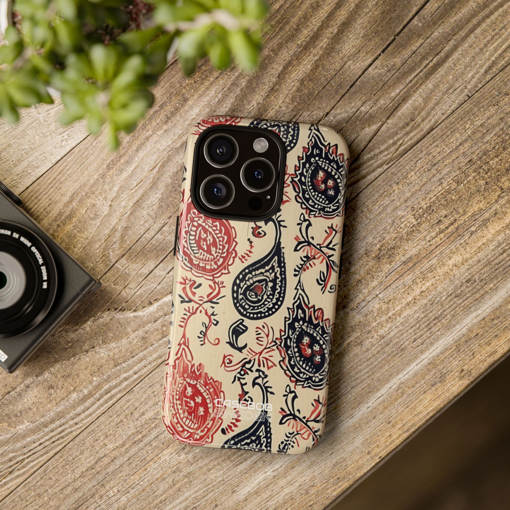Navy Paisley Swirl iPhone 16 - Tough
