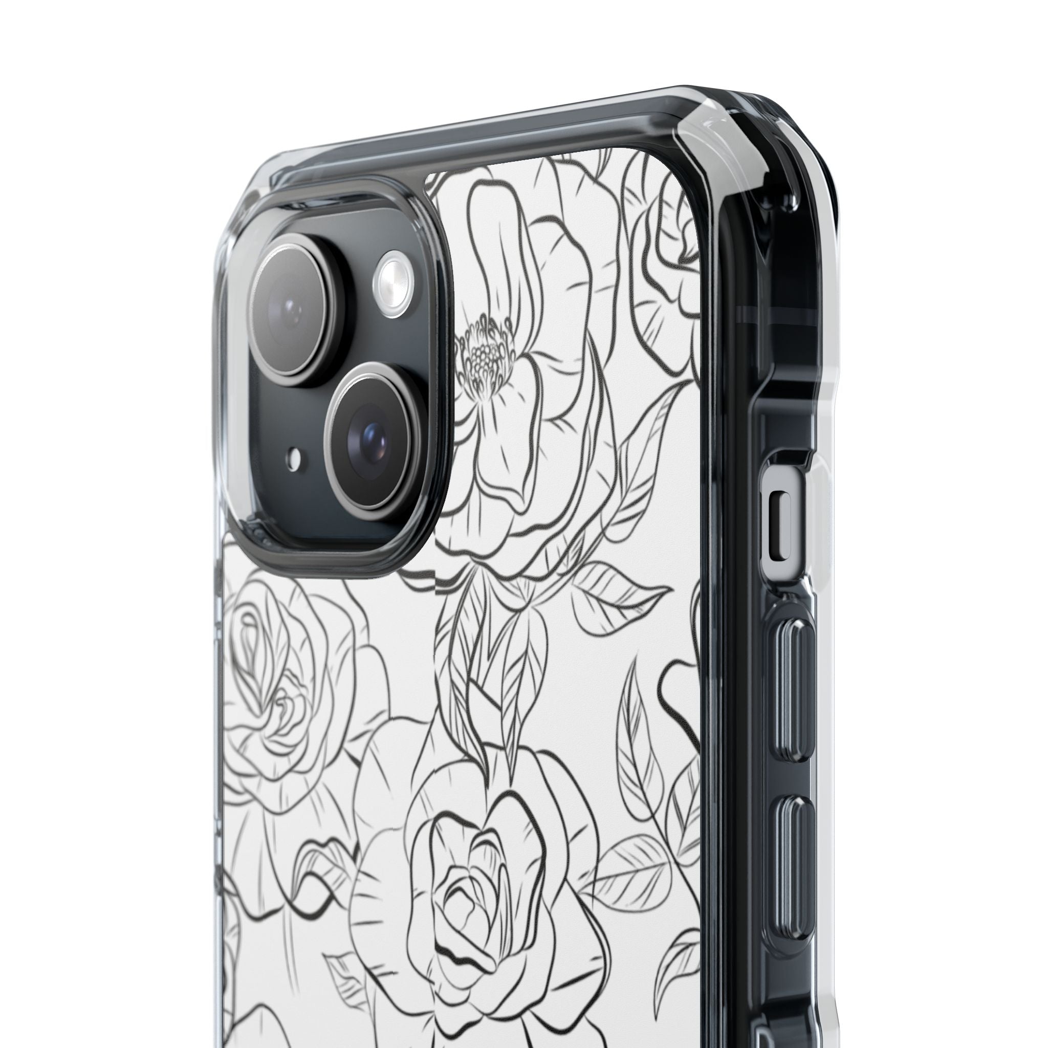 Intricate Rose Sketches iPhone Case - Impact