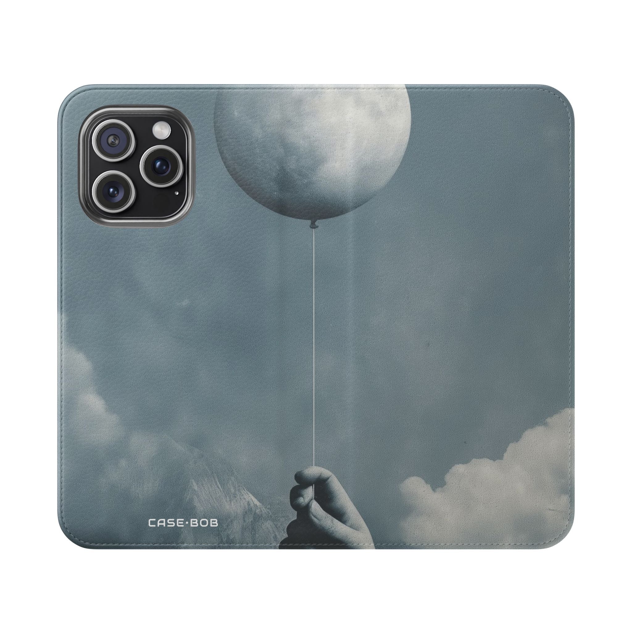 Moon Balloon Blue - iPhone 15 Pro Max Case - Wallet