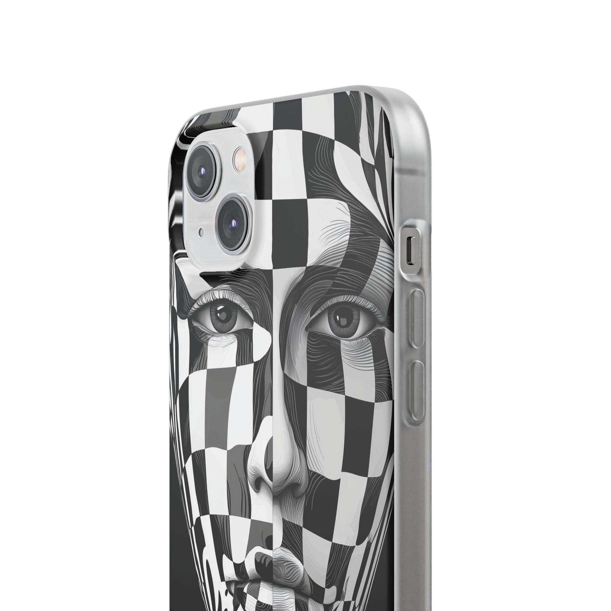 Checkered Face iPhone 14 Plus Case - Soft