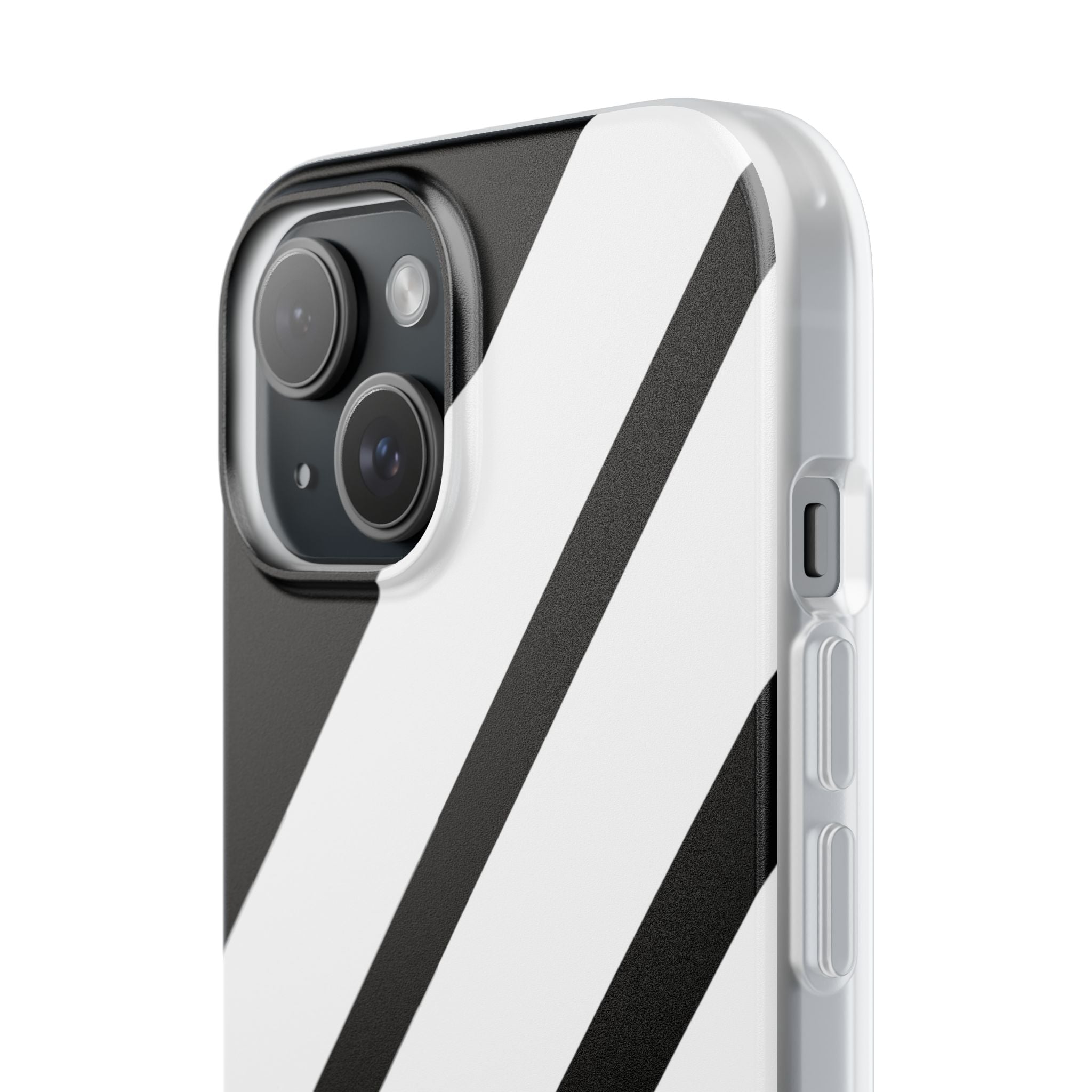 Diagonal Bands Noir iPhone 15 Case - Soft