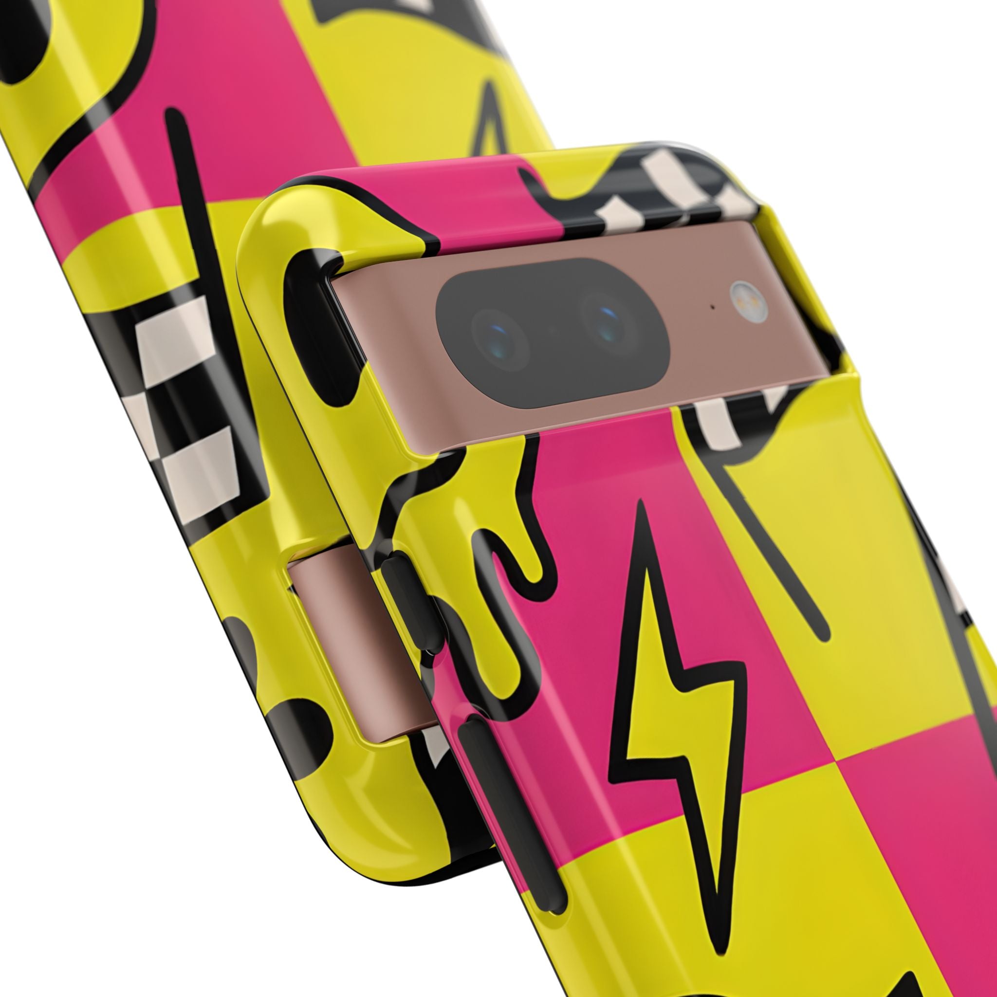 Vibrant Pop Art Smiling Faces and Lightning Google Pixel 8 - Tough
