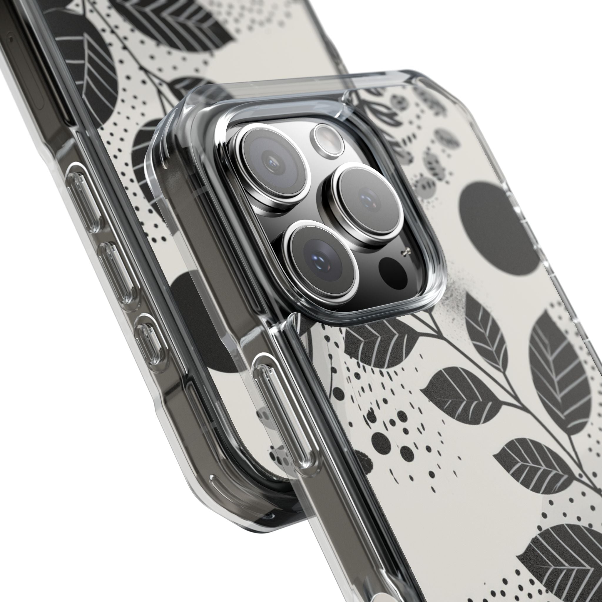 Monochrome Leaf Rhythm iPhone 16 - Impact Clear+